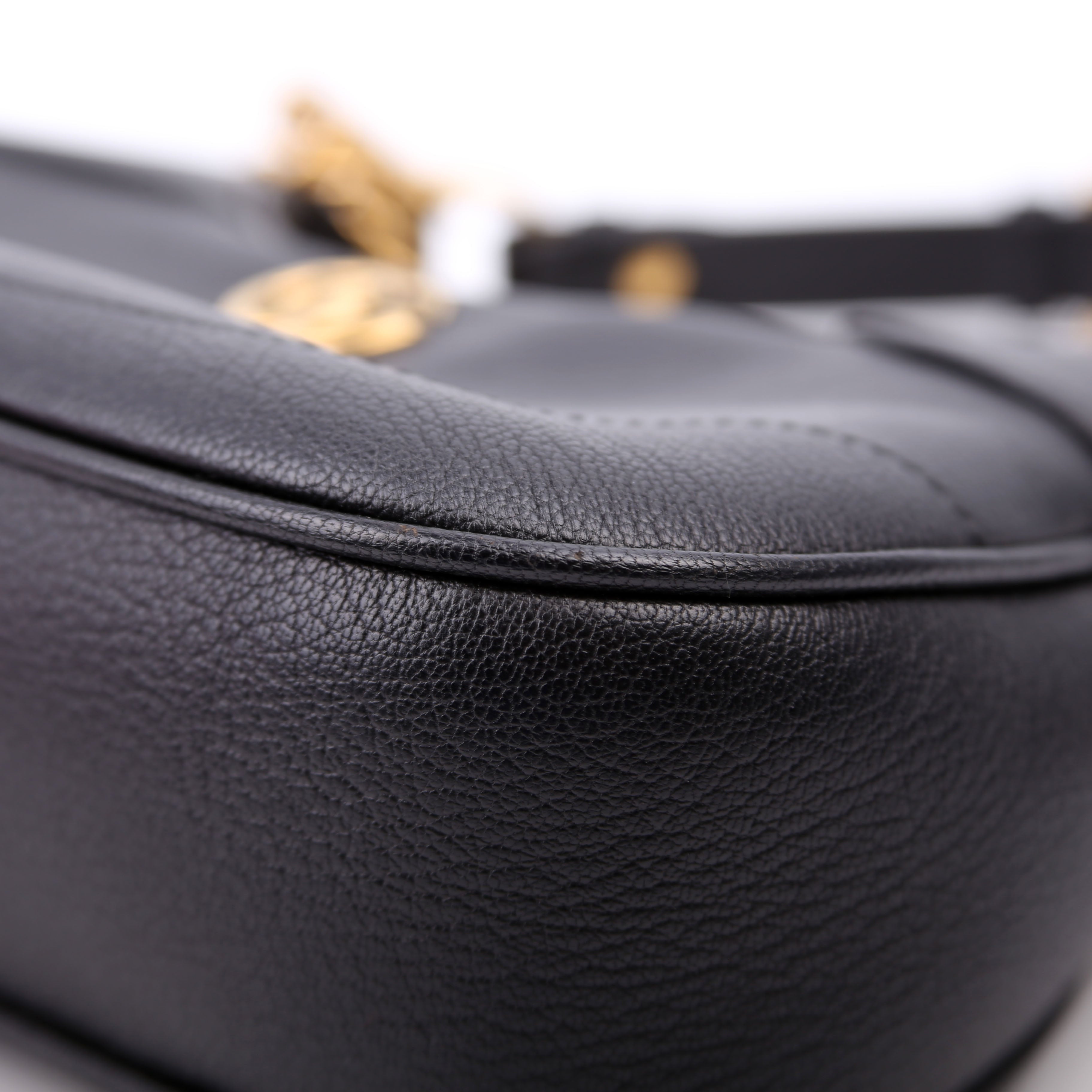 731817 Aphrodite Leather Small Shoulder Black