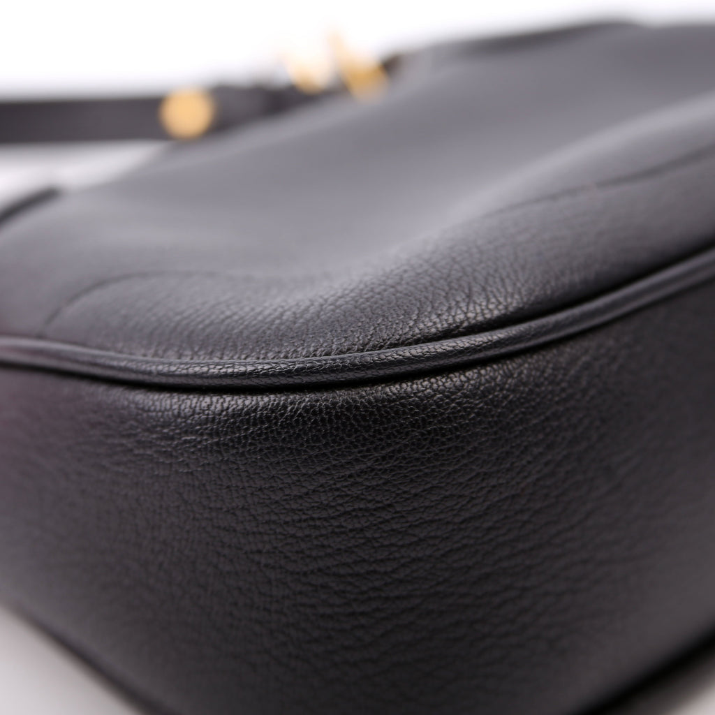 731817 Aphrodite Leather Small Shoulder Black