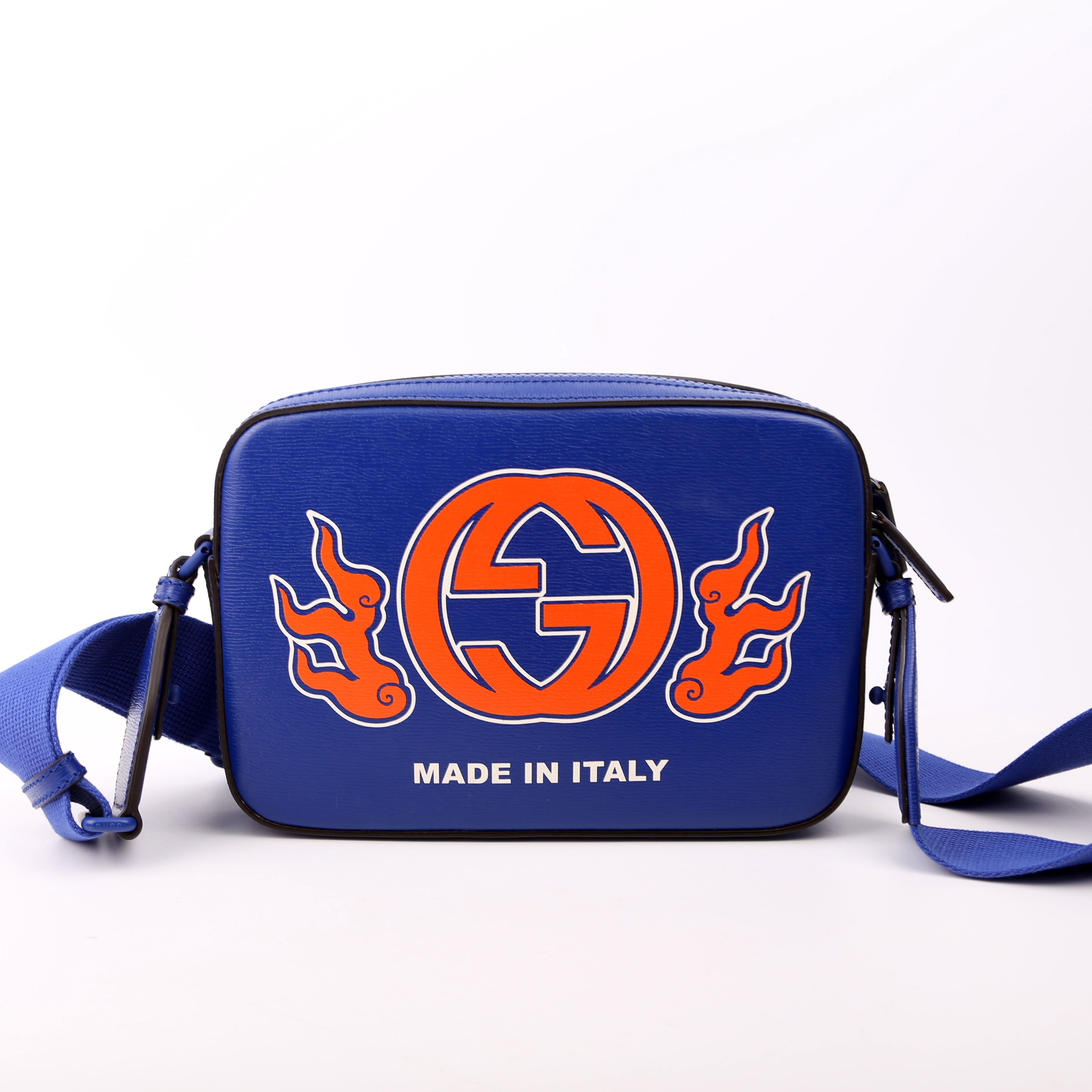 Gucci 774453 Shanghai Interlocking G Camera Bag Blue