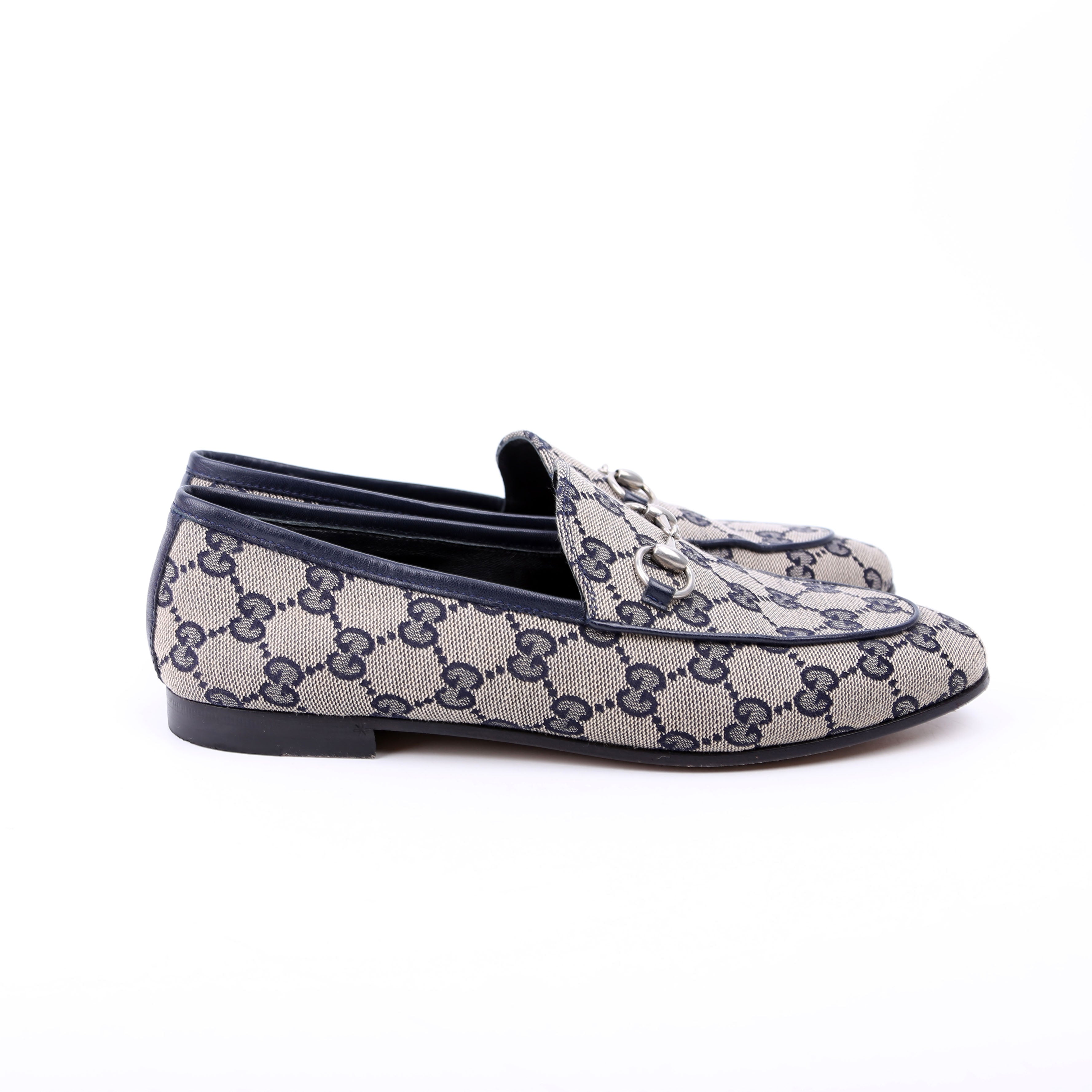 Jordaan GG Canvas Loafers Size 37 Navy
