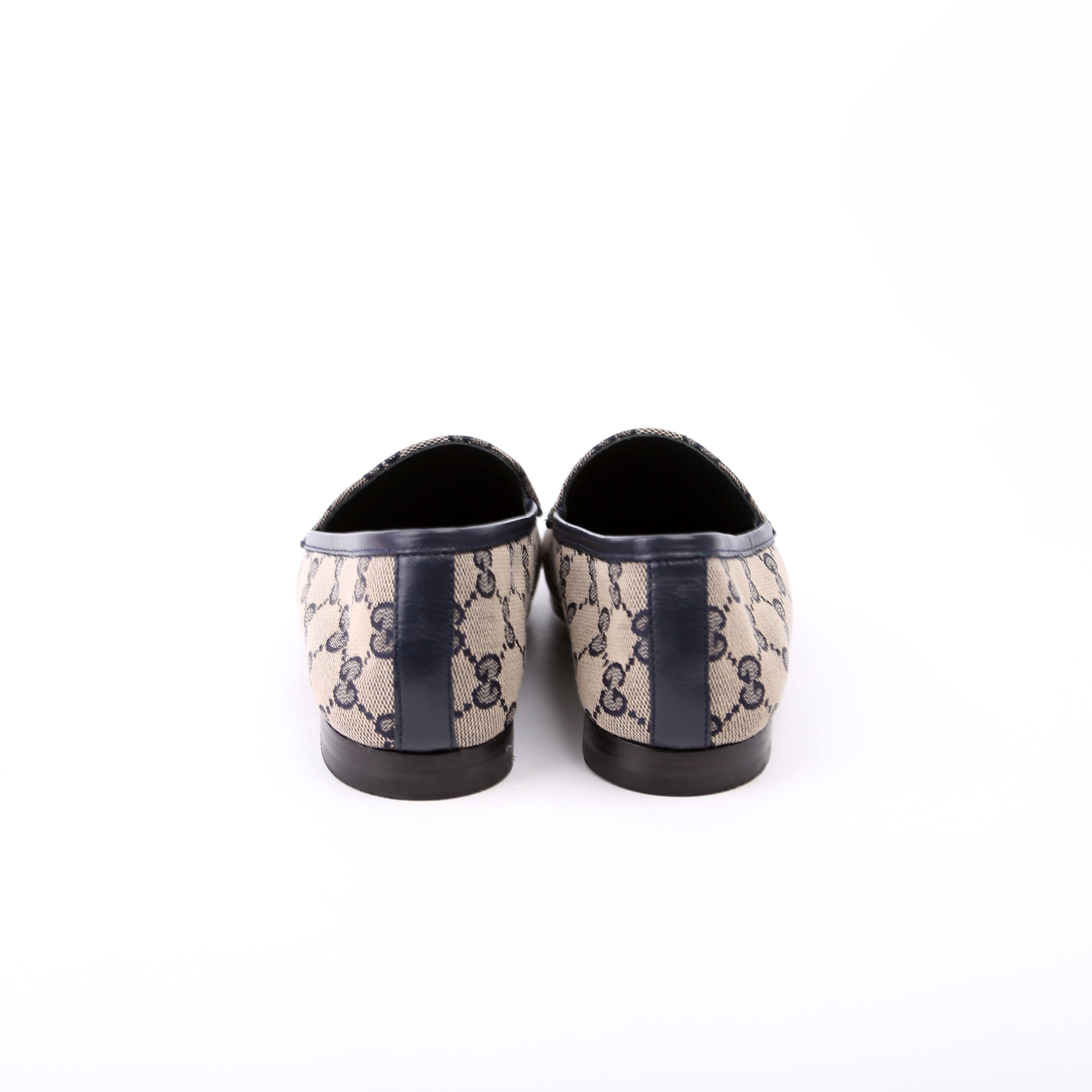 Jordaan GG Canvas Loafers Size 37 Navy