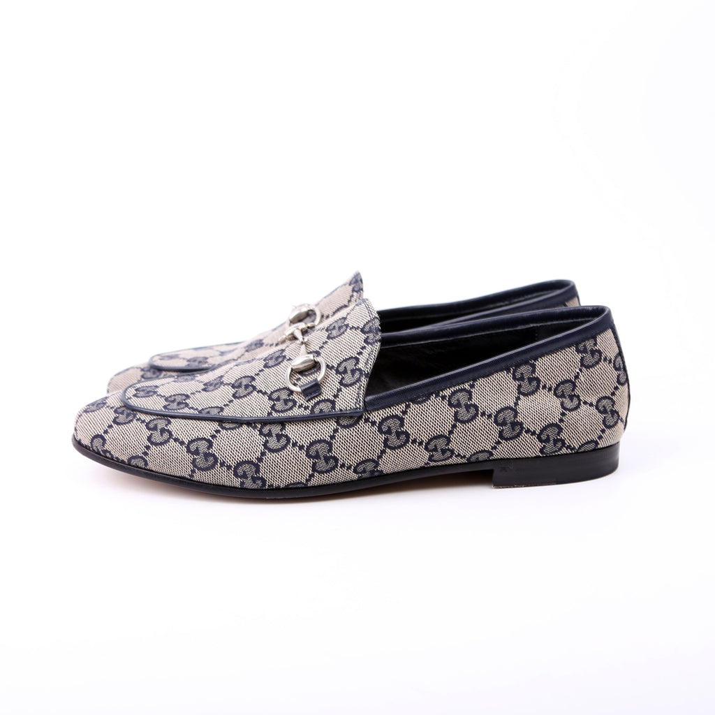 Jordaan GG Canvas Loafers Size 37 Navy