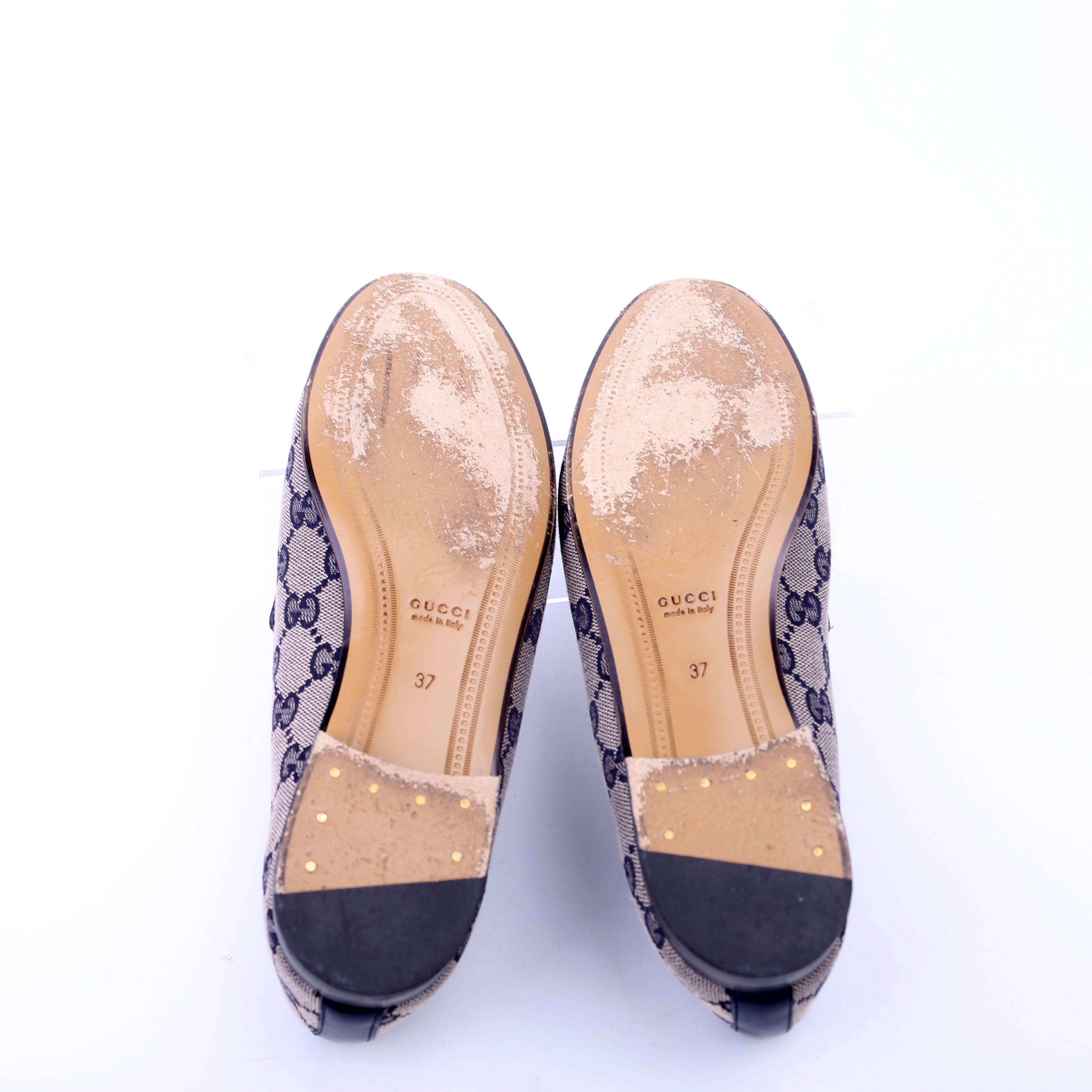 Jordaan GG Canvas Loafers Size 37 Navy