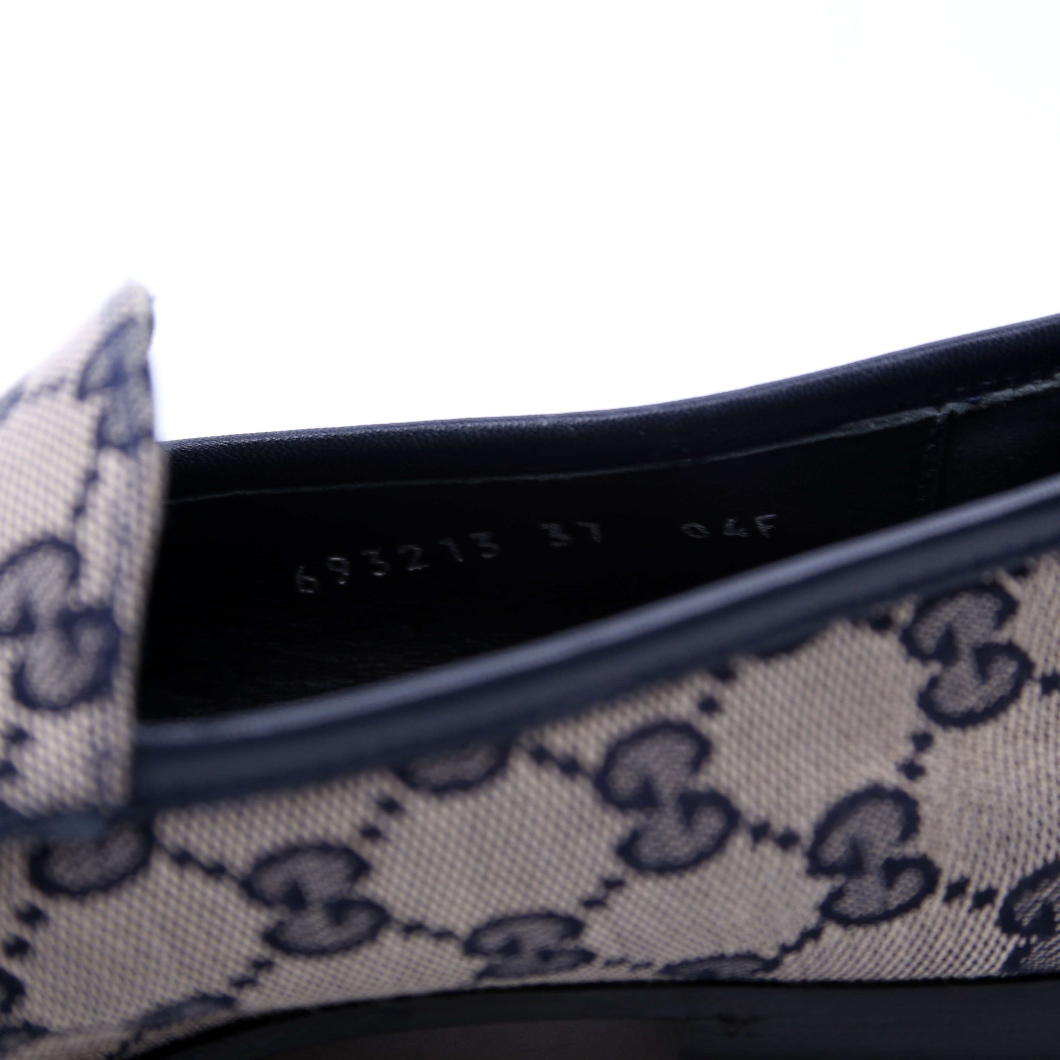 Jordaan GG Canvas Loafers Size 37 Navy