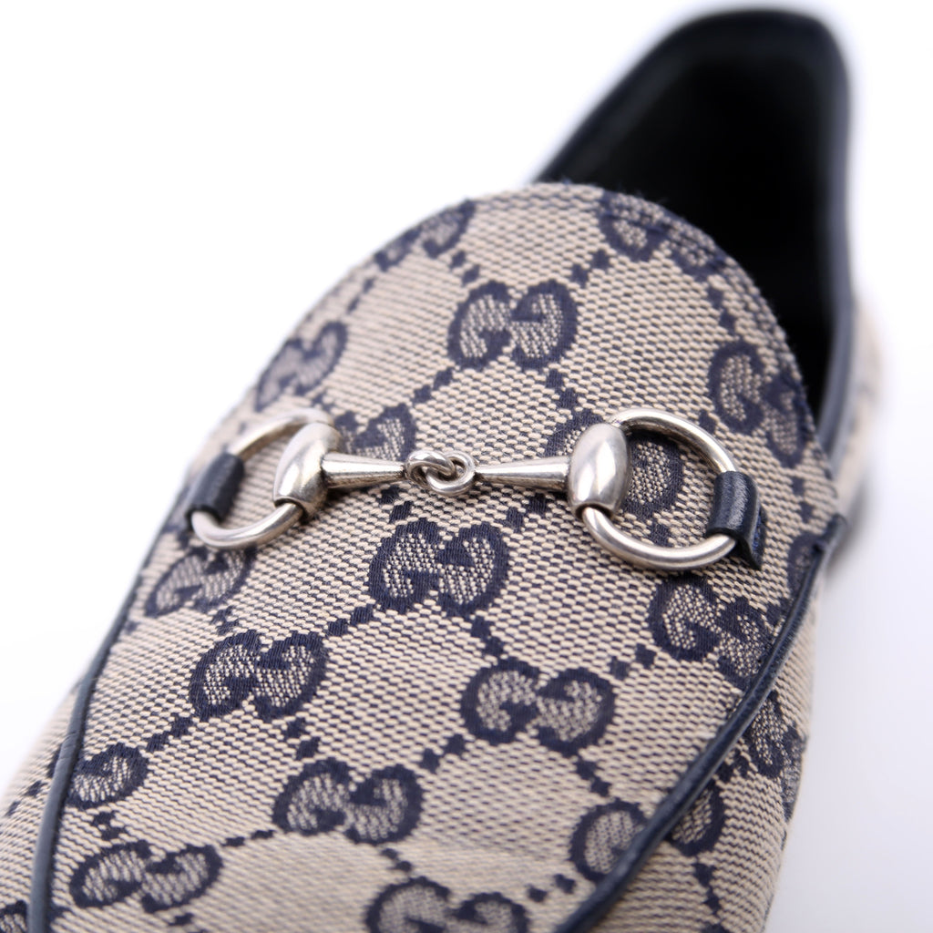 Jordaan GG Canvas Loafers Size 37 Navy
