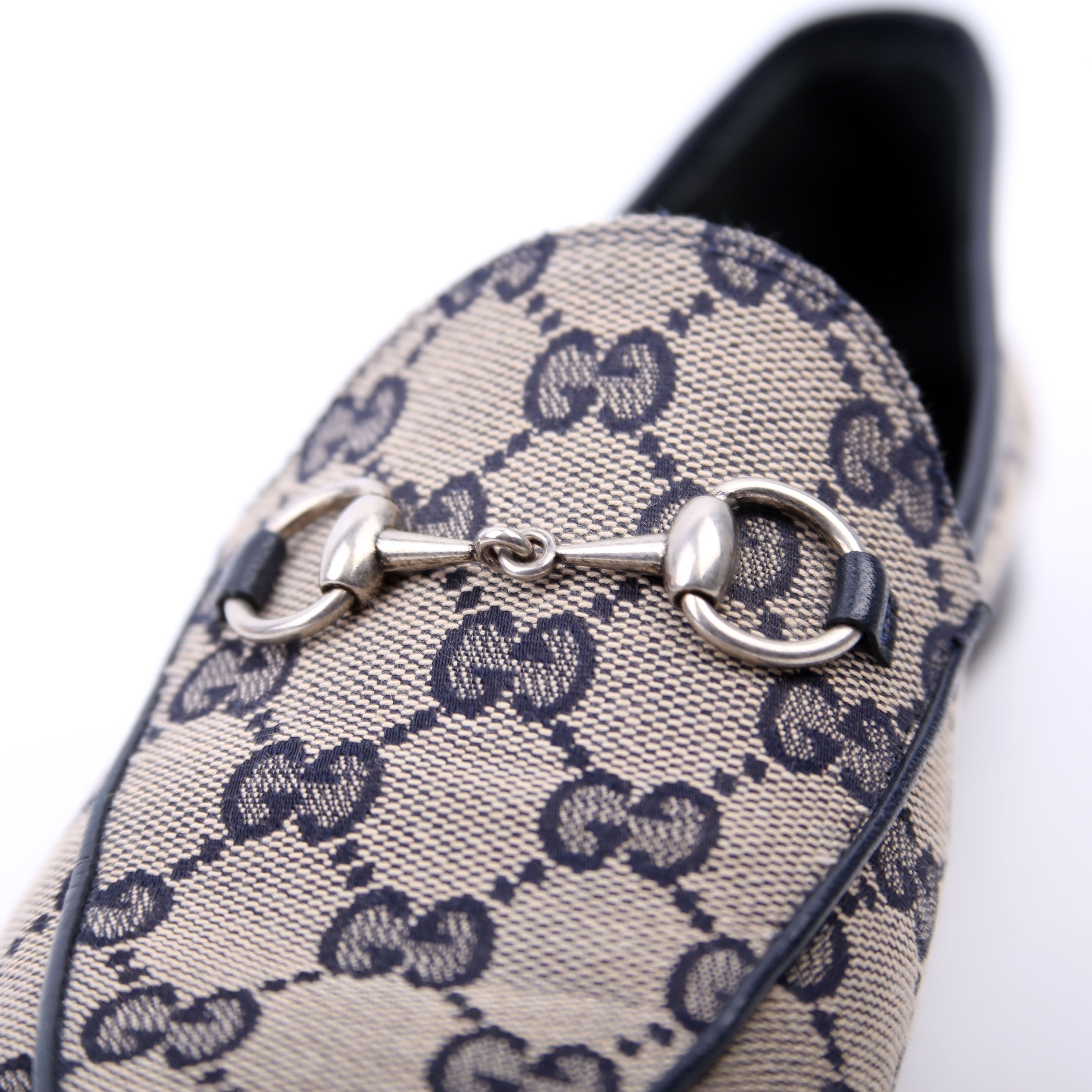 Jordaan GG Canvas Loafers Size 37 Navy