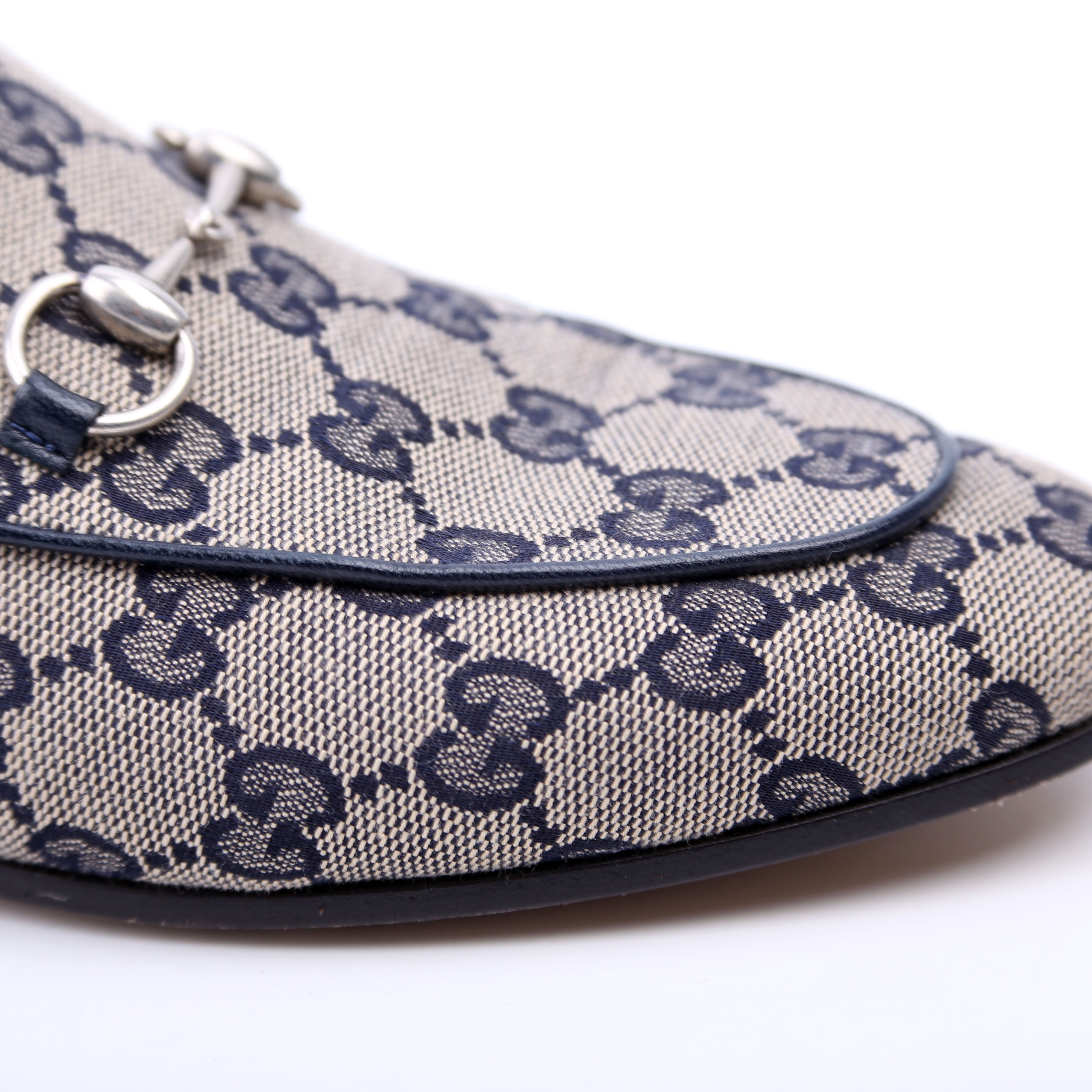 Jordaan GG Canvas Loafers Size 37 Navy