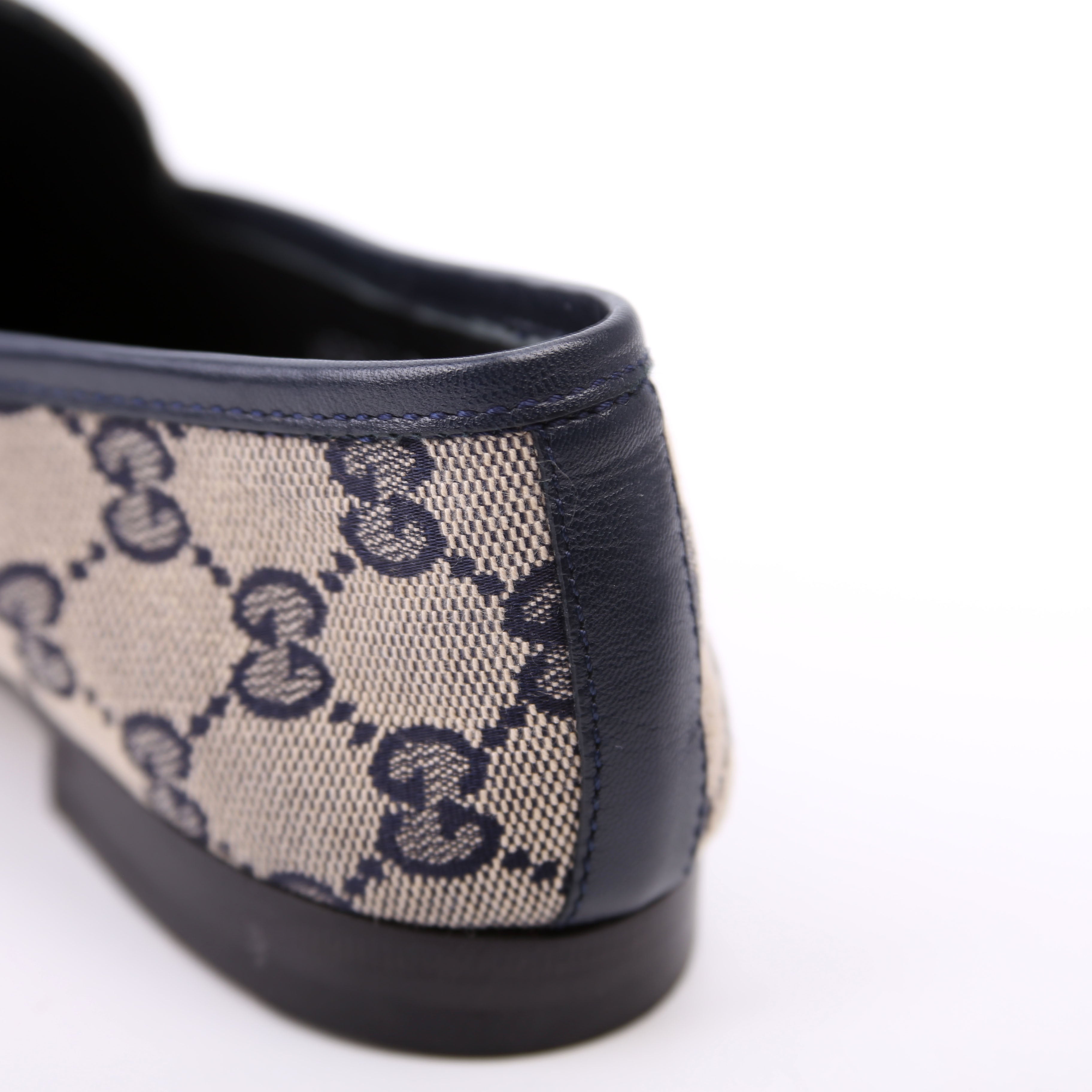 Jordaan GG Canvas Loafers Size 37 Navy