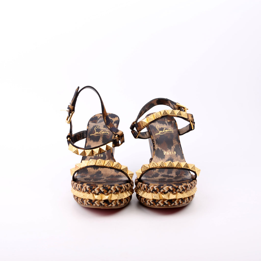 Pyraclou 100MM Sandal Wedges Size 38 Cheetah