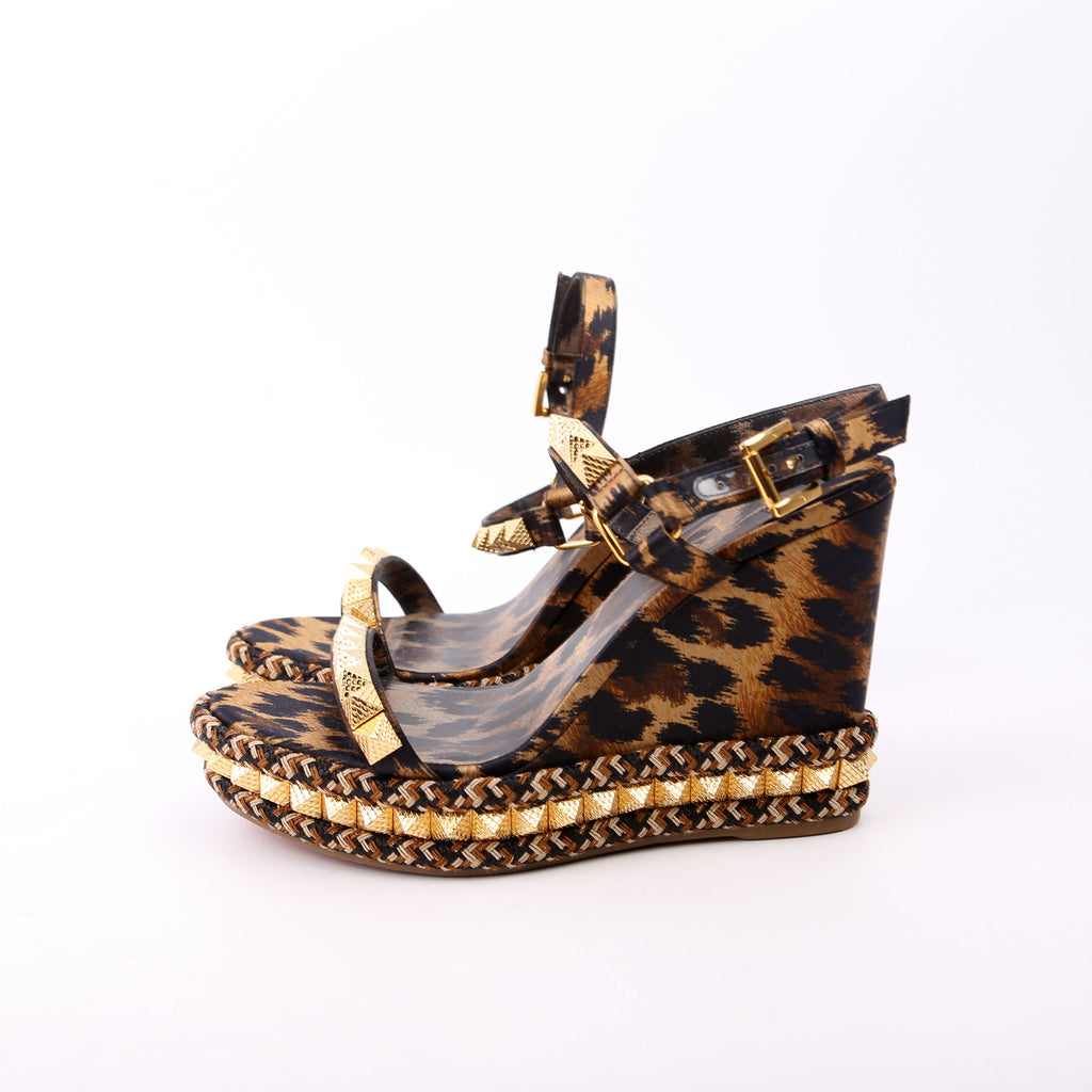 Pyraclou 100MM Sandal Wedges Size 38 Cheetah