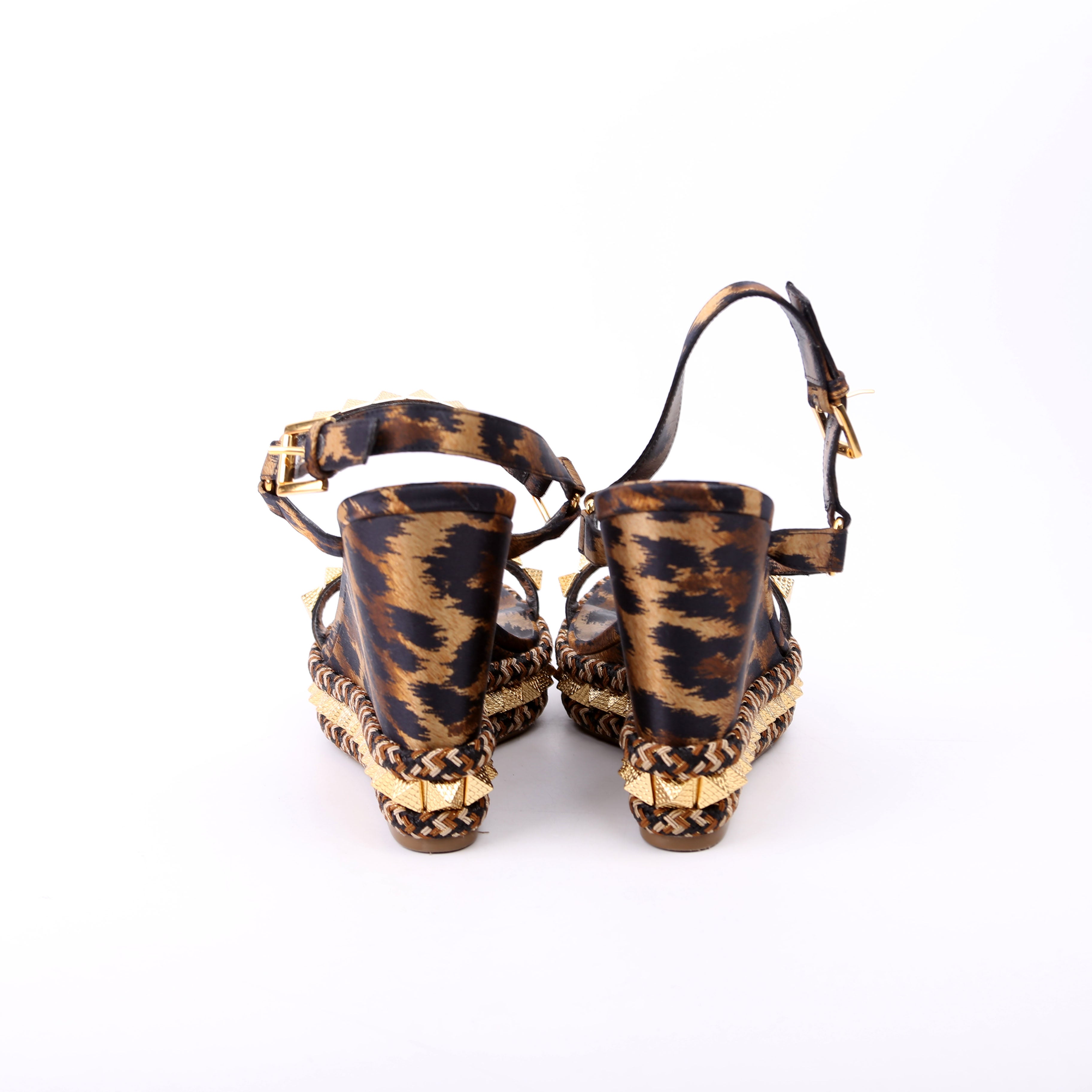 Pyraclou 100MM Sandal Wedges Size 38 Cheetah