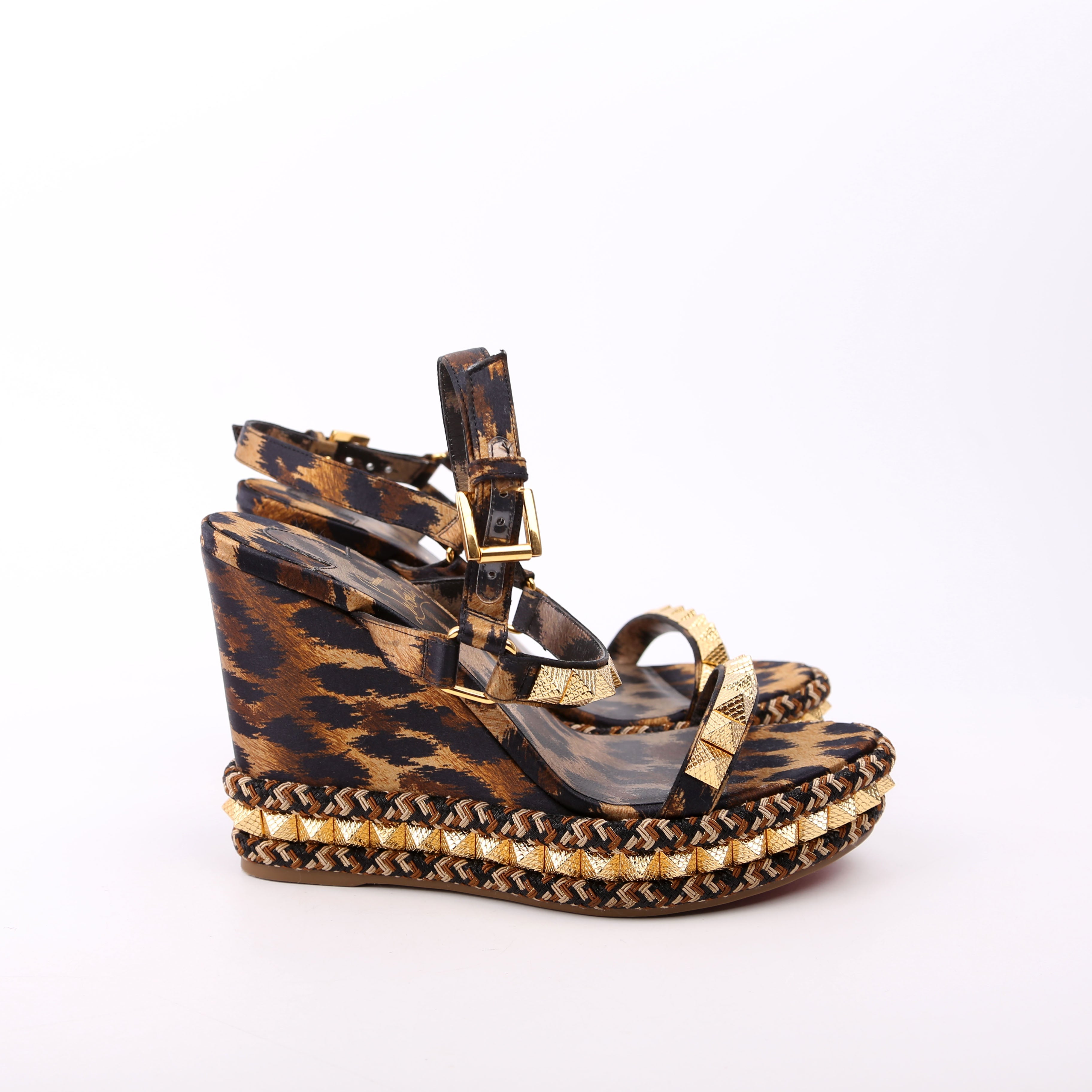 Pyraclou 100MM Sandal Wedges Size 38 Cheetah