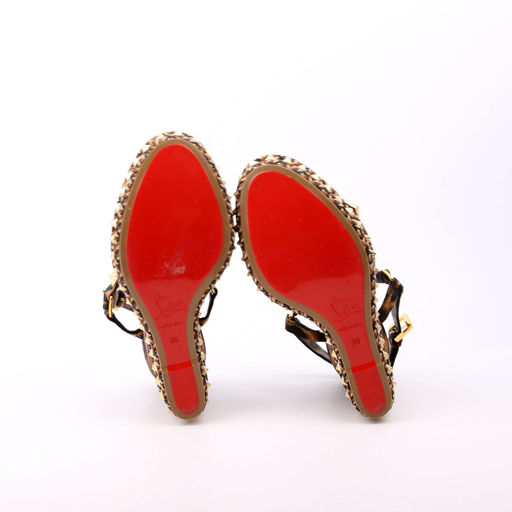 Pyraclou 100MM Sandal Wedges Size 38 Cheetah