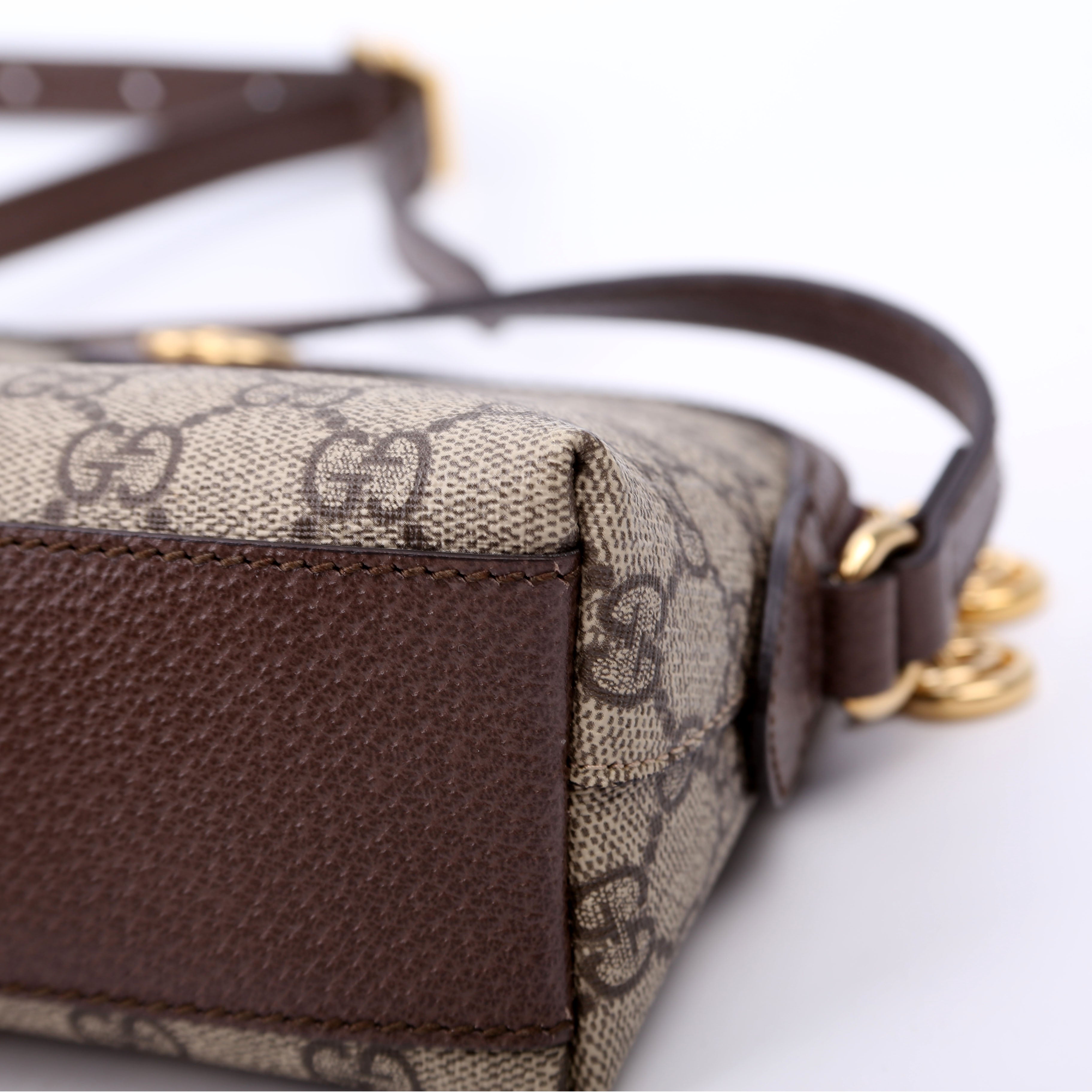 499621 Ophidia GG Small Crossbody Brown