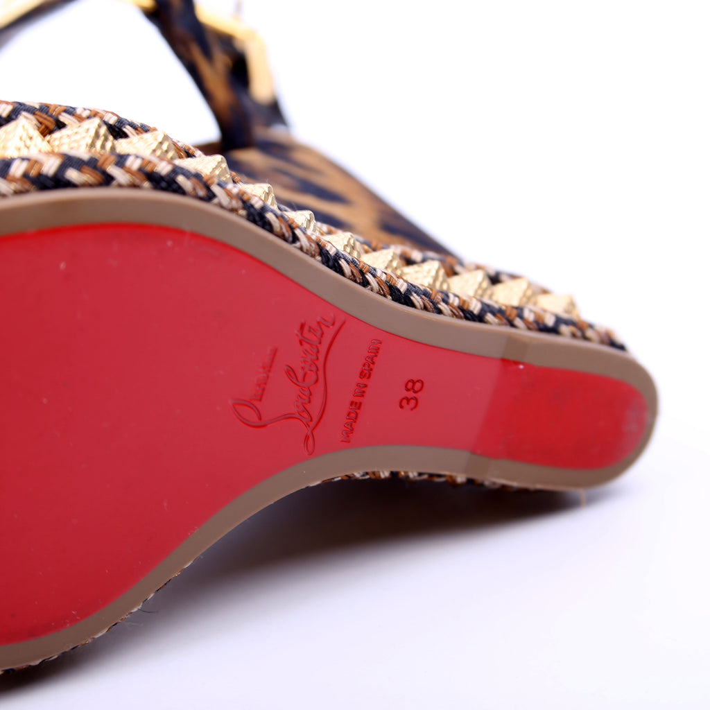 Pyraclou 100MM Sandal Wedges Size 38 Cheetah