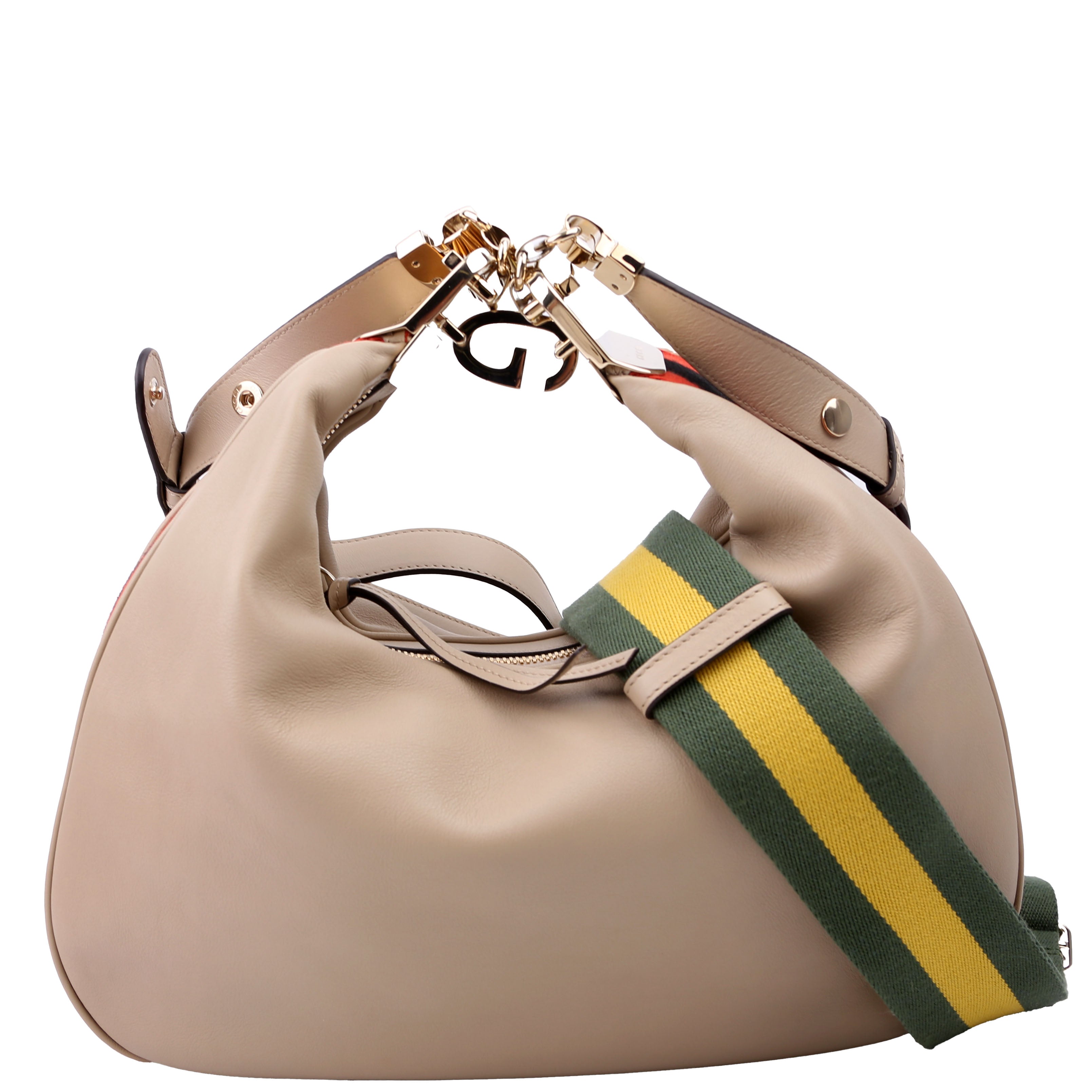 Gucci 702823 Leather Attache Shoulder Bag Large Taupe