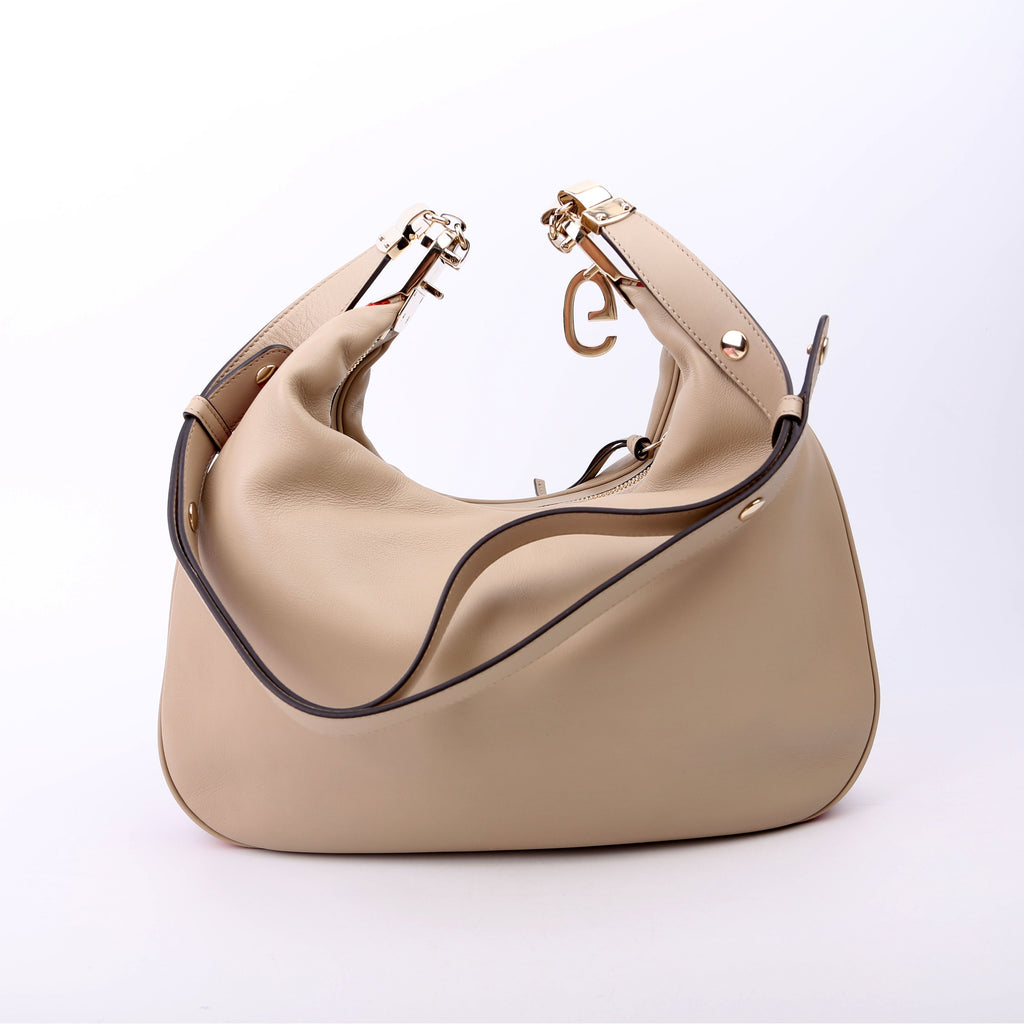 Gucci 702823 Leather Attache Shoulder Bag Large Taupe