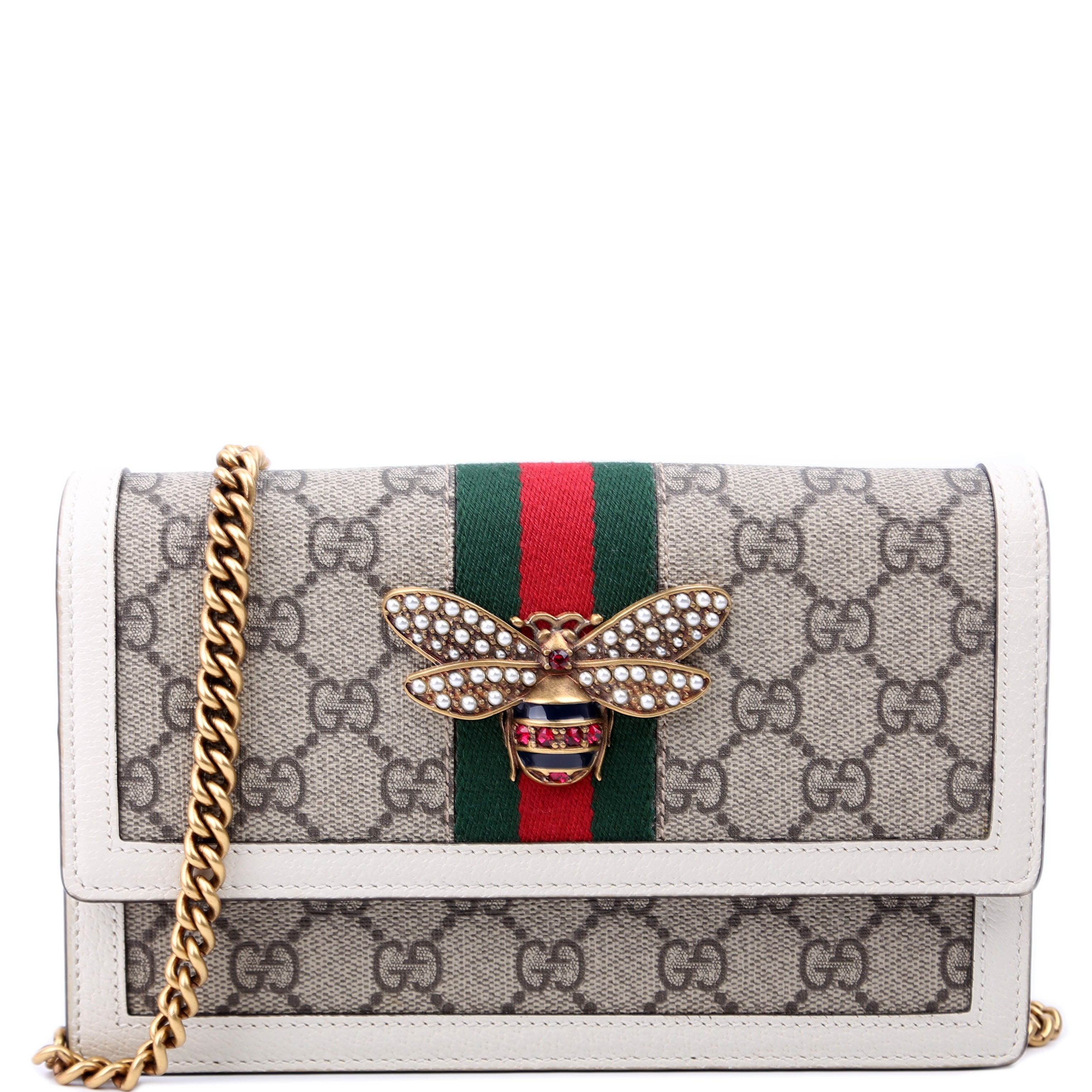 476079 Queen Margaret Wallet On Chain White