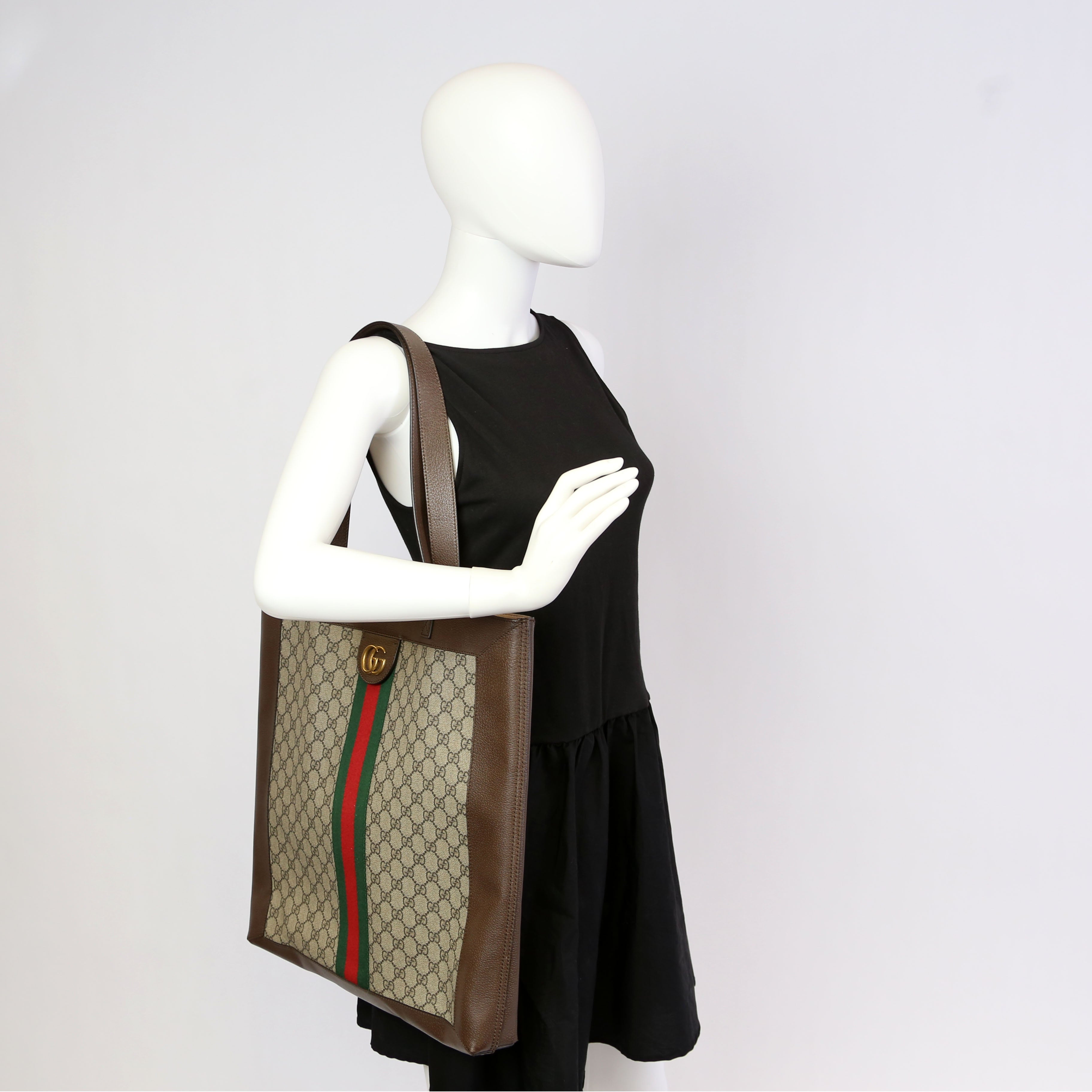Gucci 519335 Ophidia Soft GG Supreme Large Tote Brown