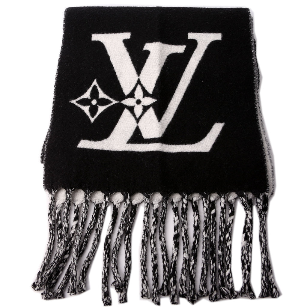 Smash Wool Muffler Scarf Black/White