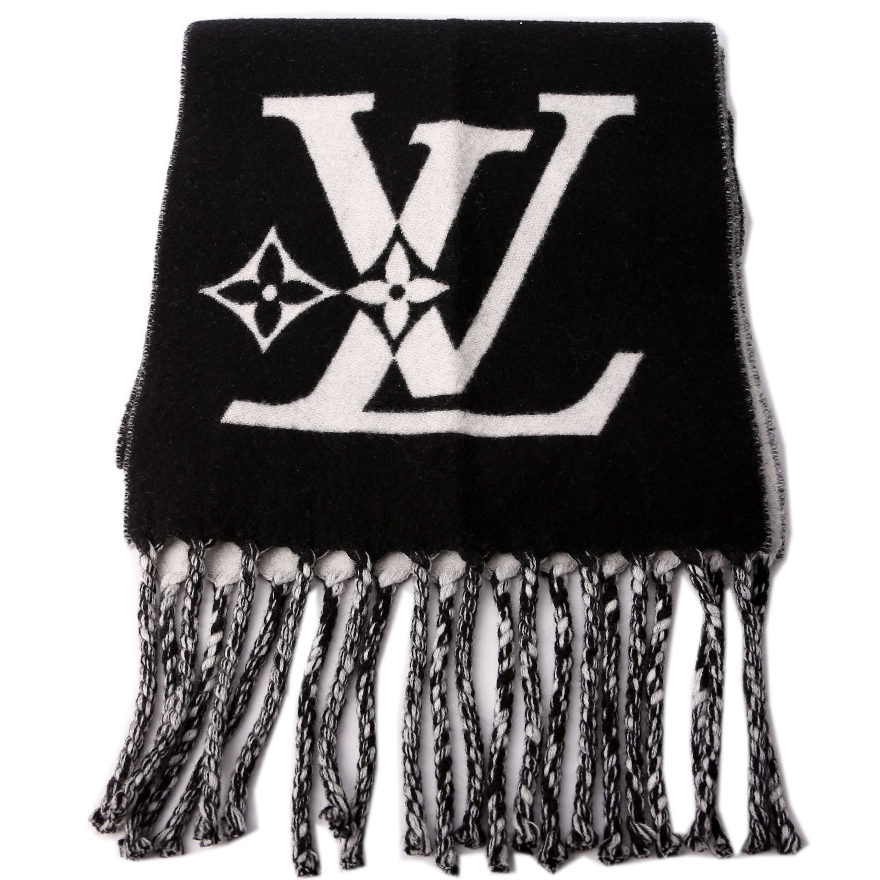 Smash Wool Muffler Scarf Black/White