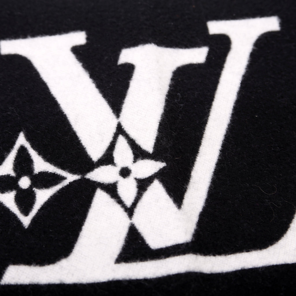 Smash Wool Muffler Scarf Black/White