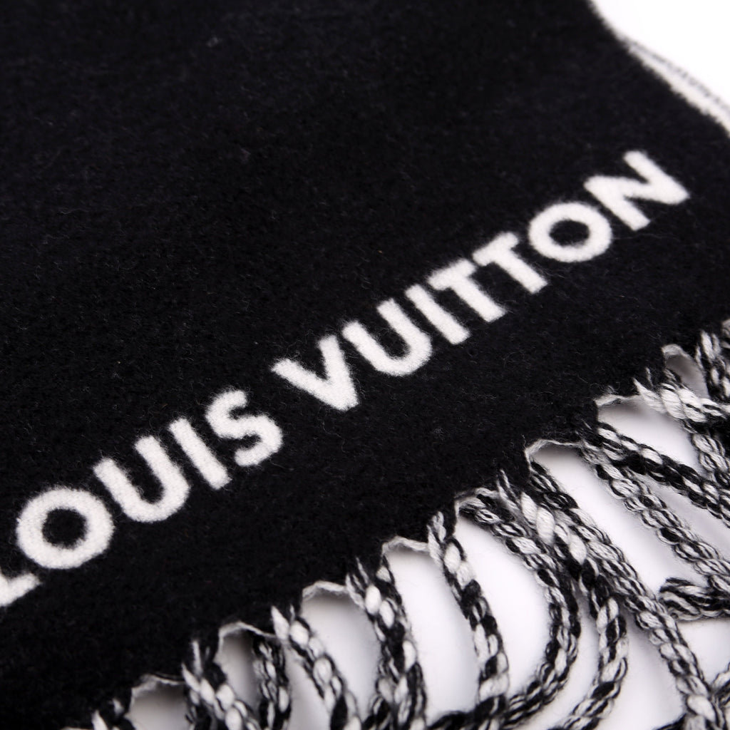 Smash Wool Muffler Scarf Black/White