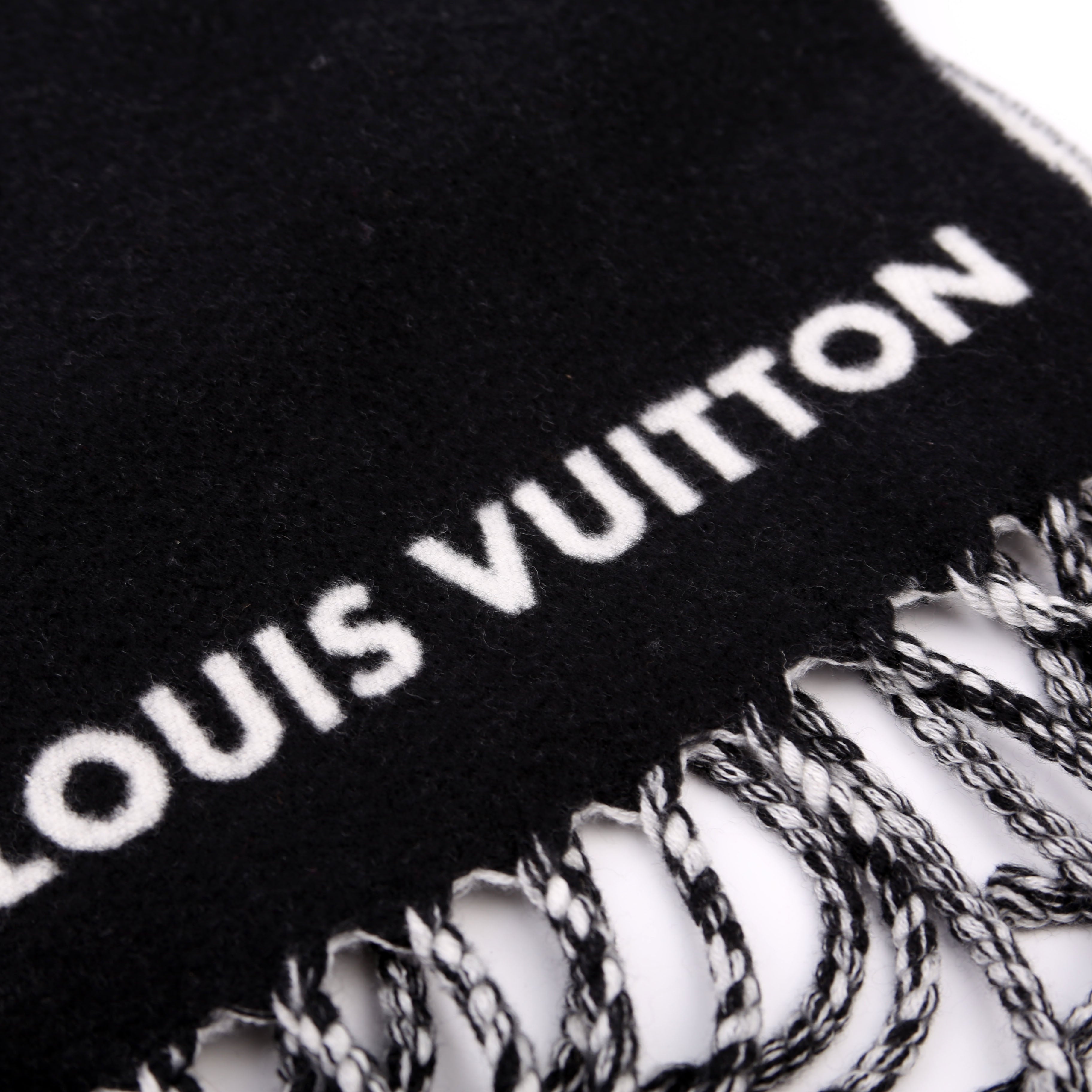 Smash Wool Muffler Scarf Black/White