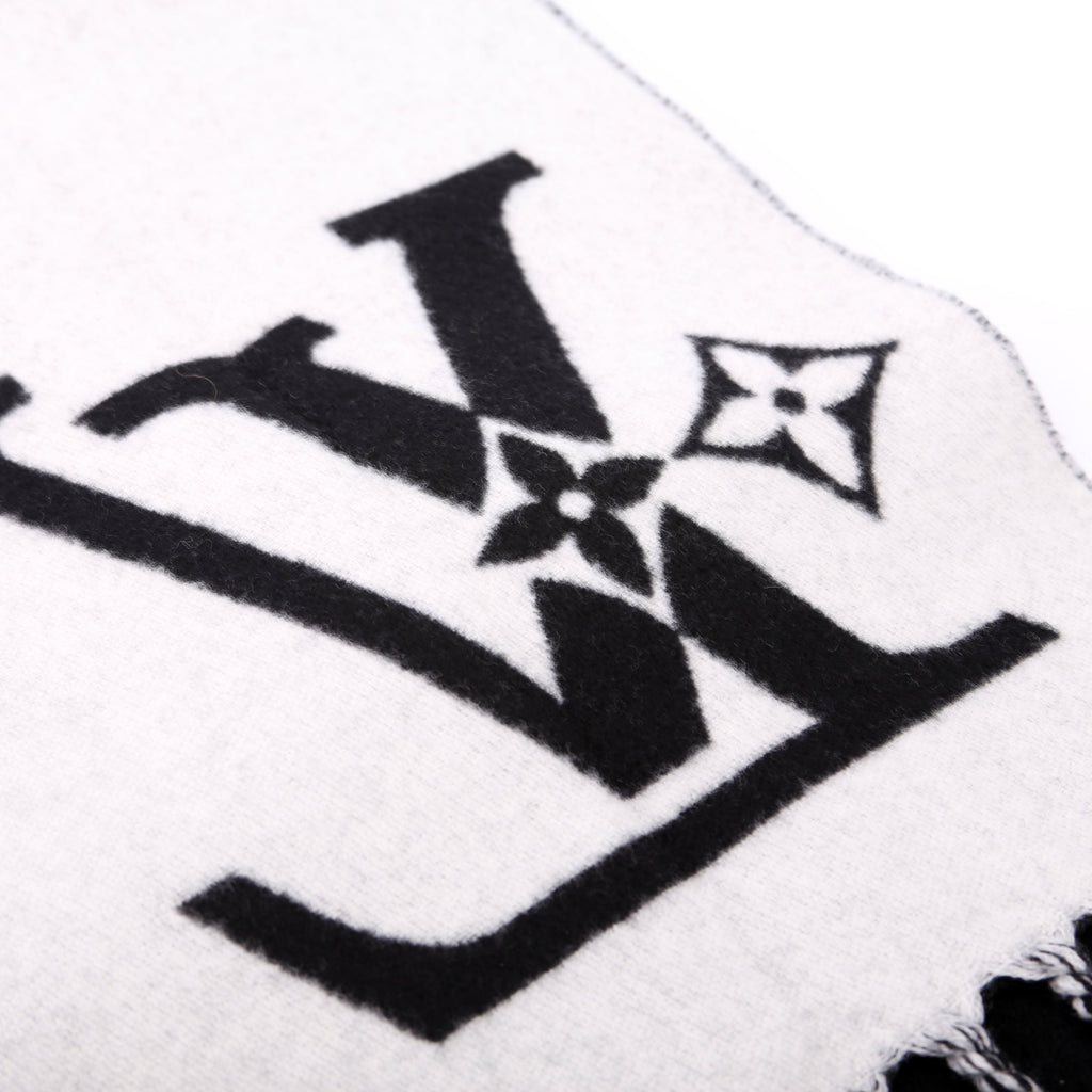 Smash Wool Muffler Scarf Black/White