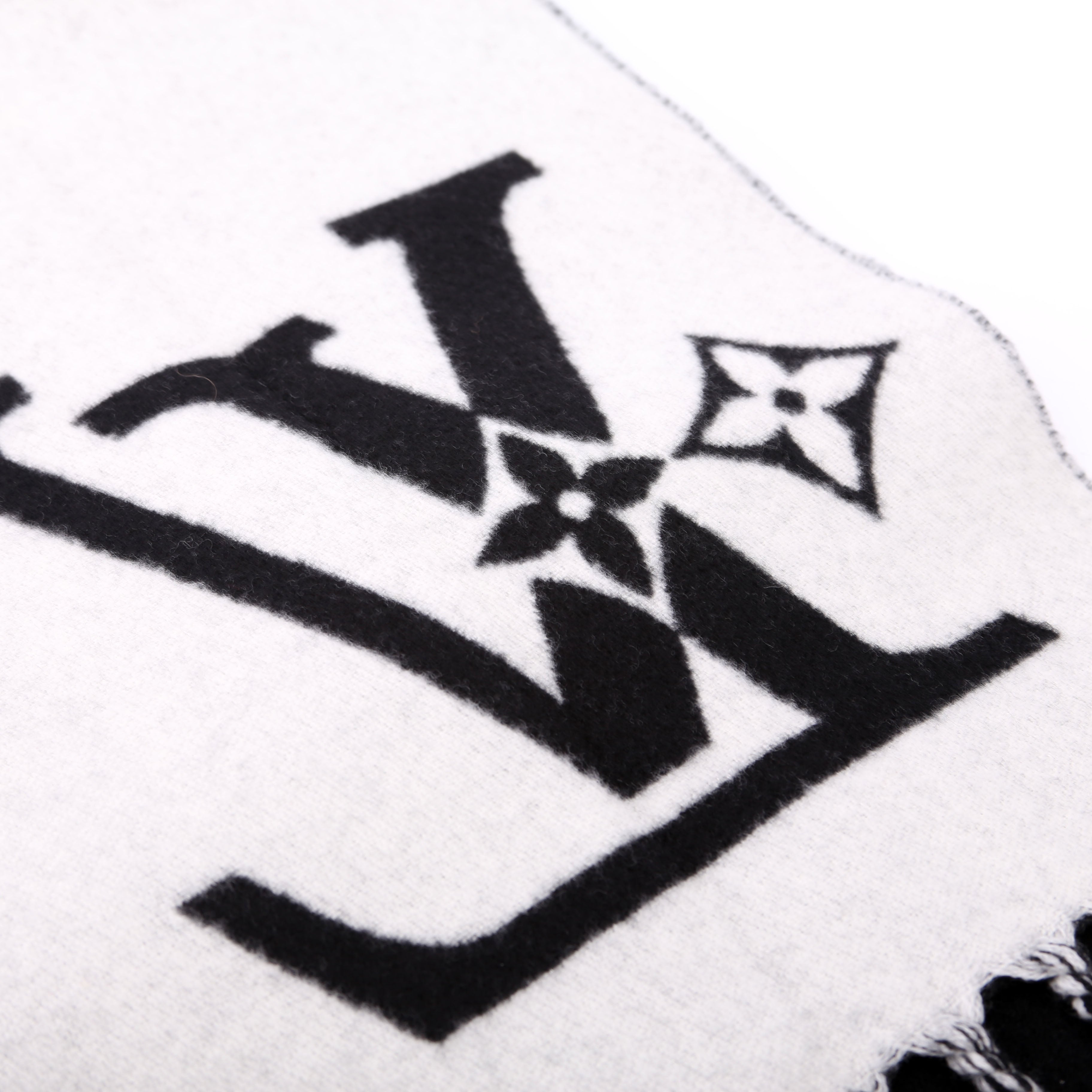 Smash Wool Muffler Scarf Black/White