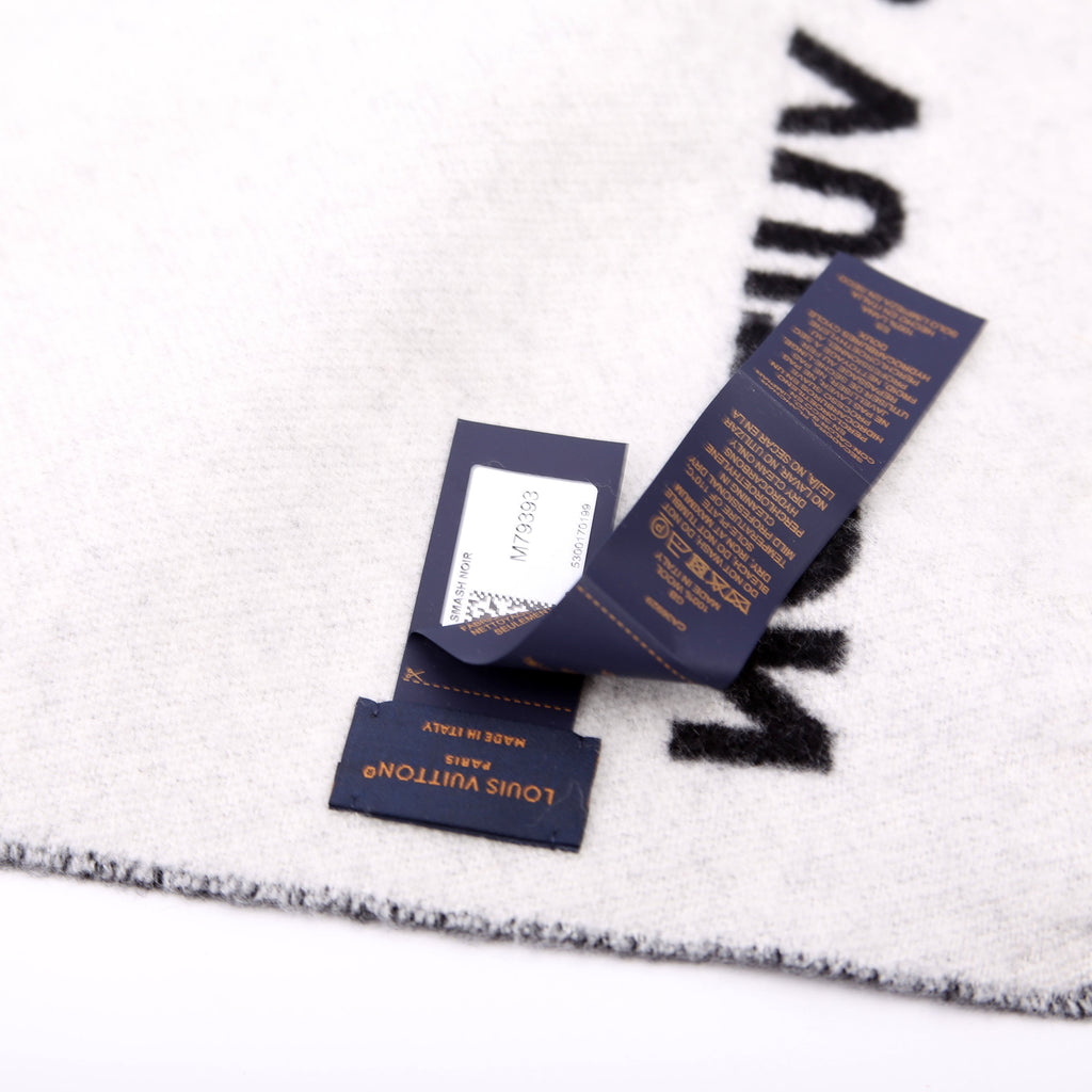 Smash Wool Muffler Scarf Black/White