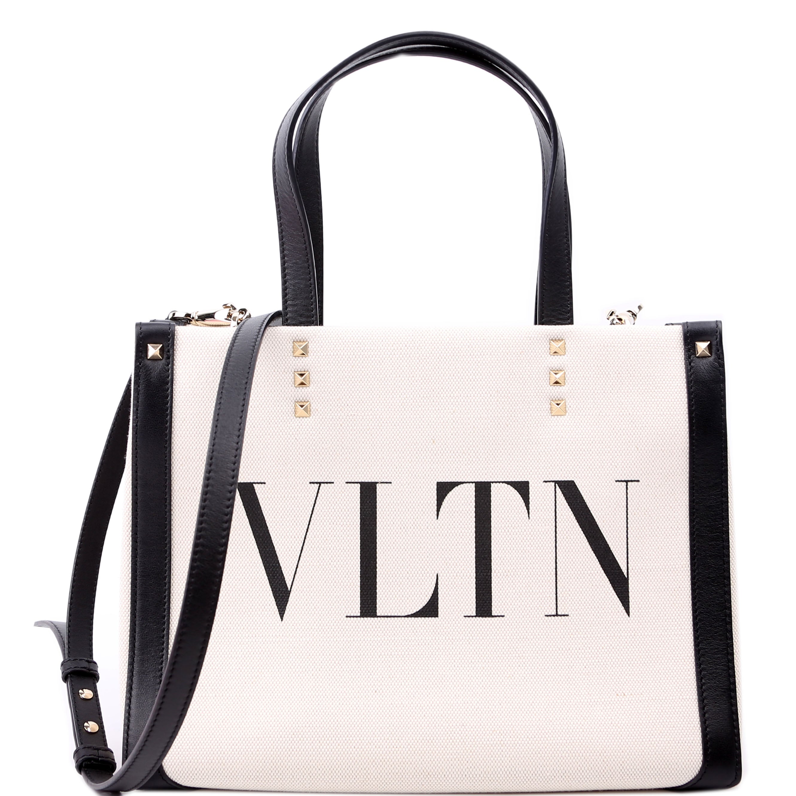 VLTN Canvas Tote Small White/Black