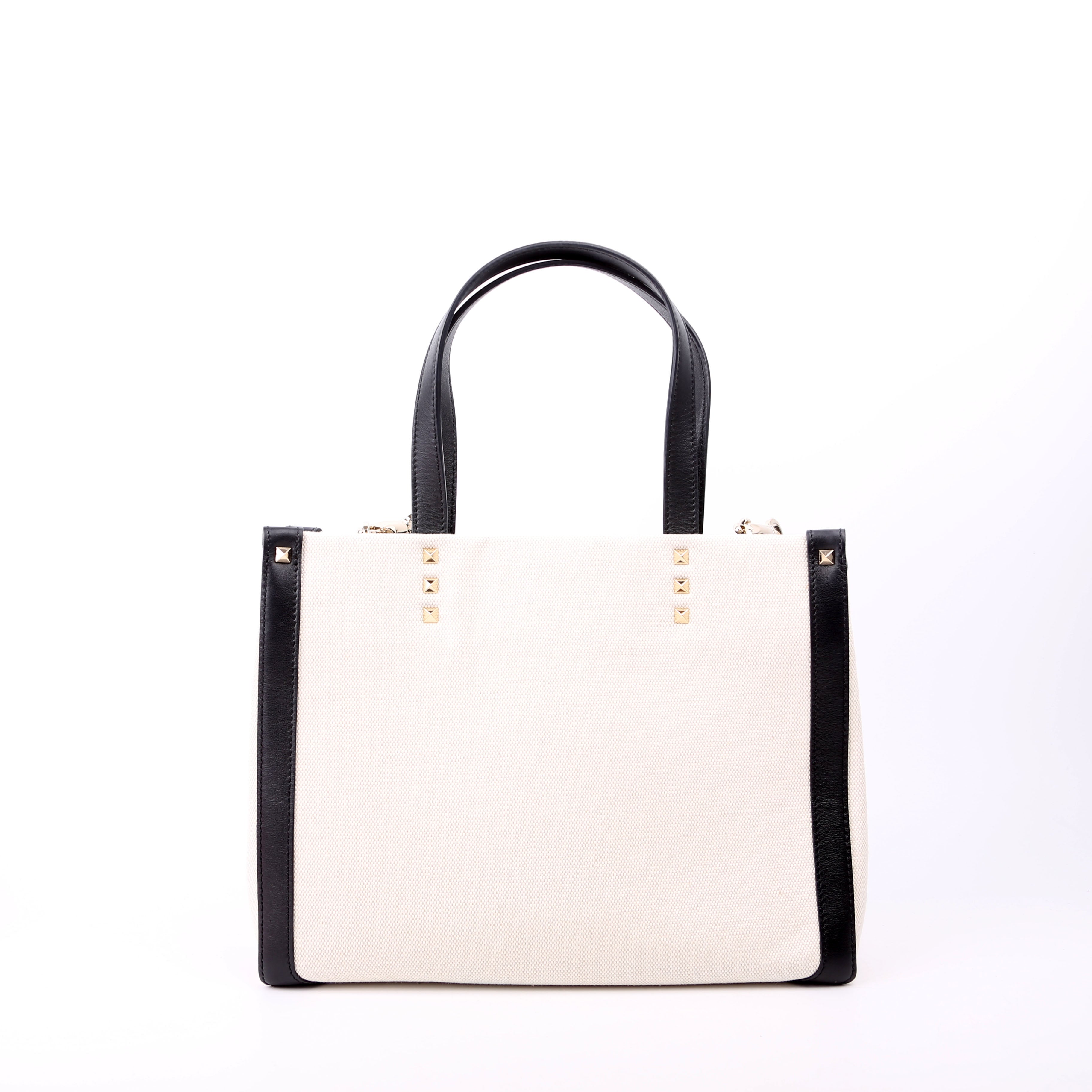VLTN Canvas Tote Small White/Black