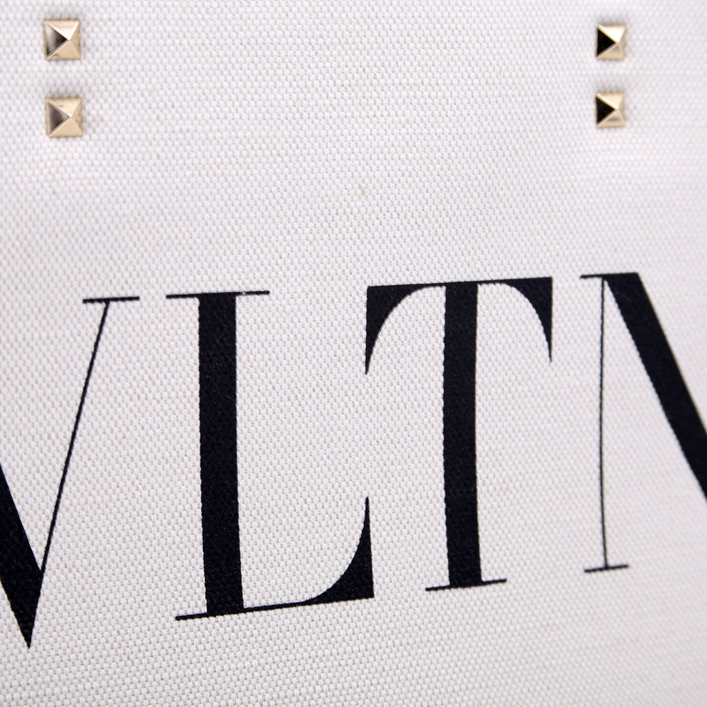 VLTN Canvas Tote Small White/Black