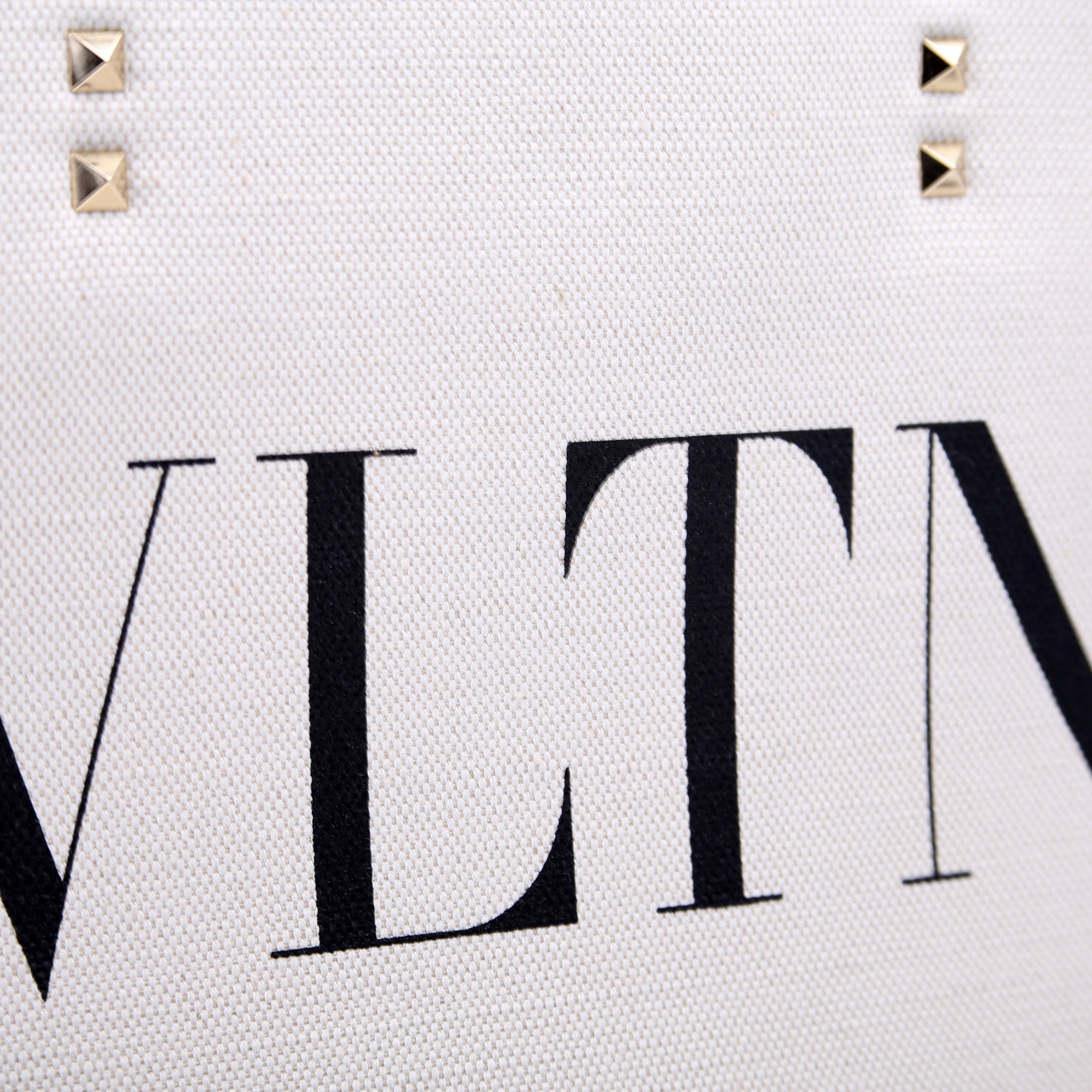 VLTN Canvas Tote Small White/Black