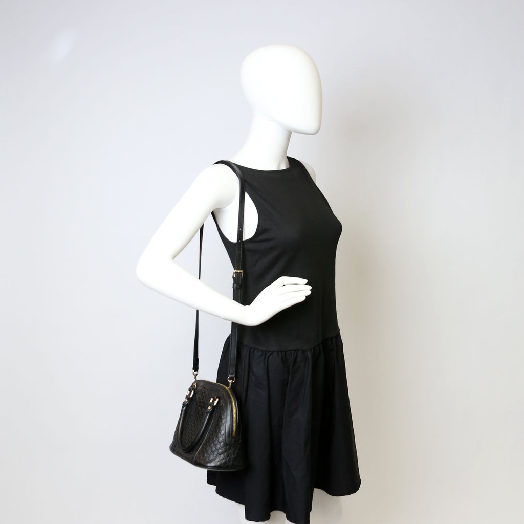 449654 Mini Dome Micro Guccissima Black