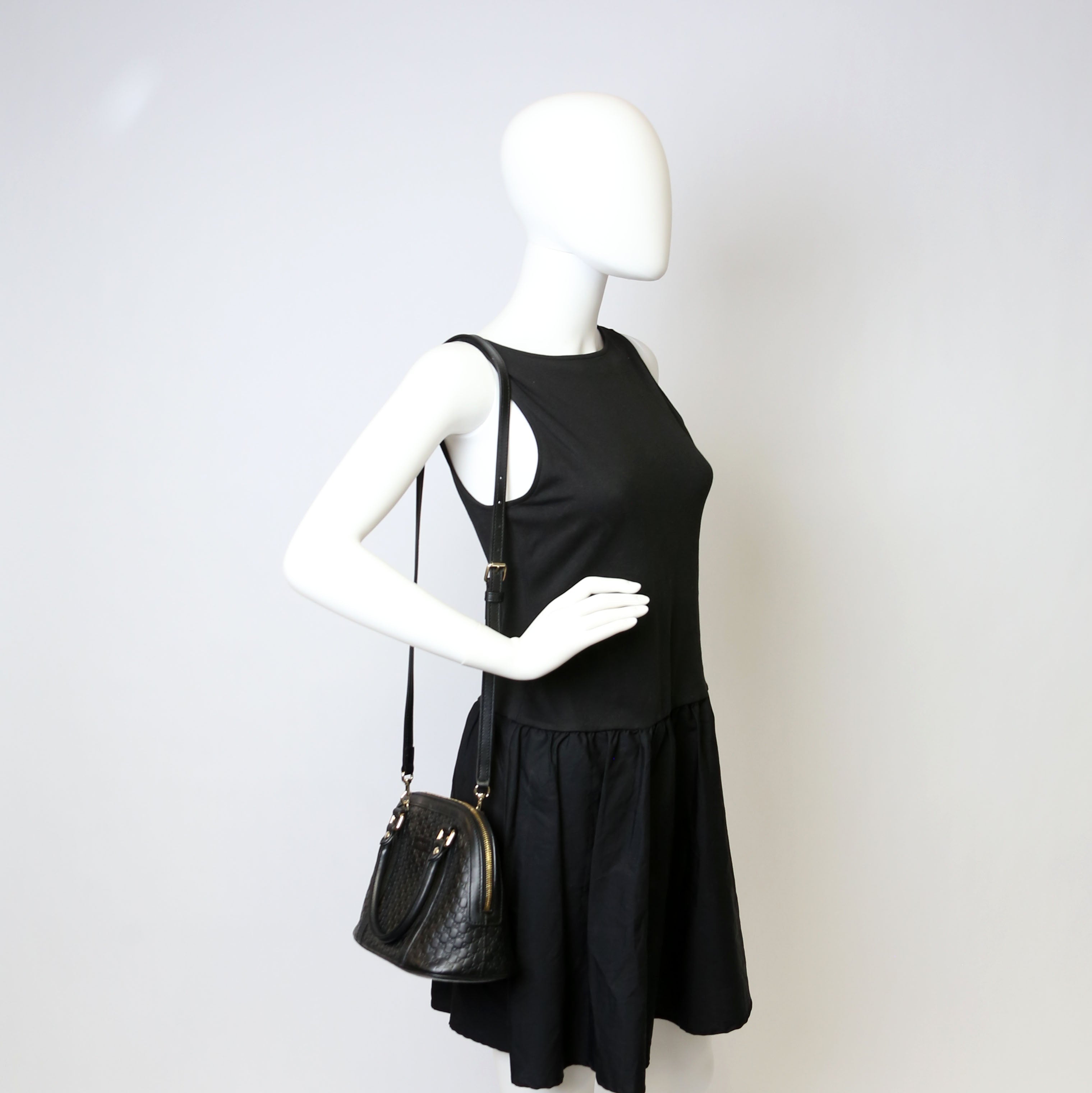 449654 Mini Dome Micro Guccissima Black