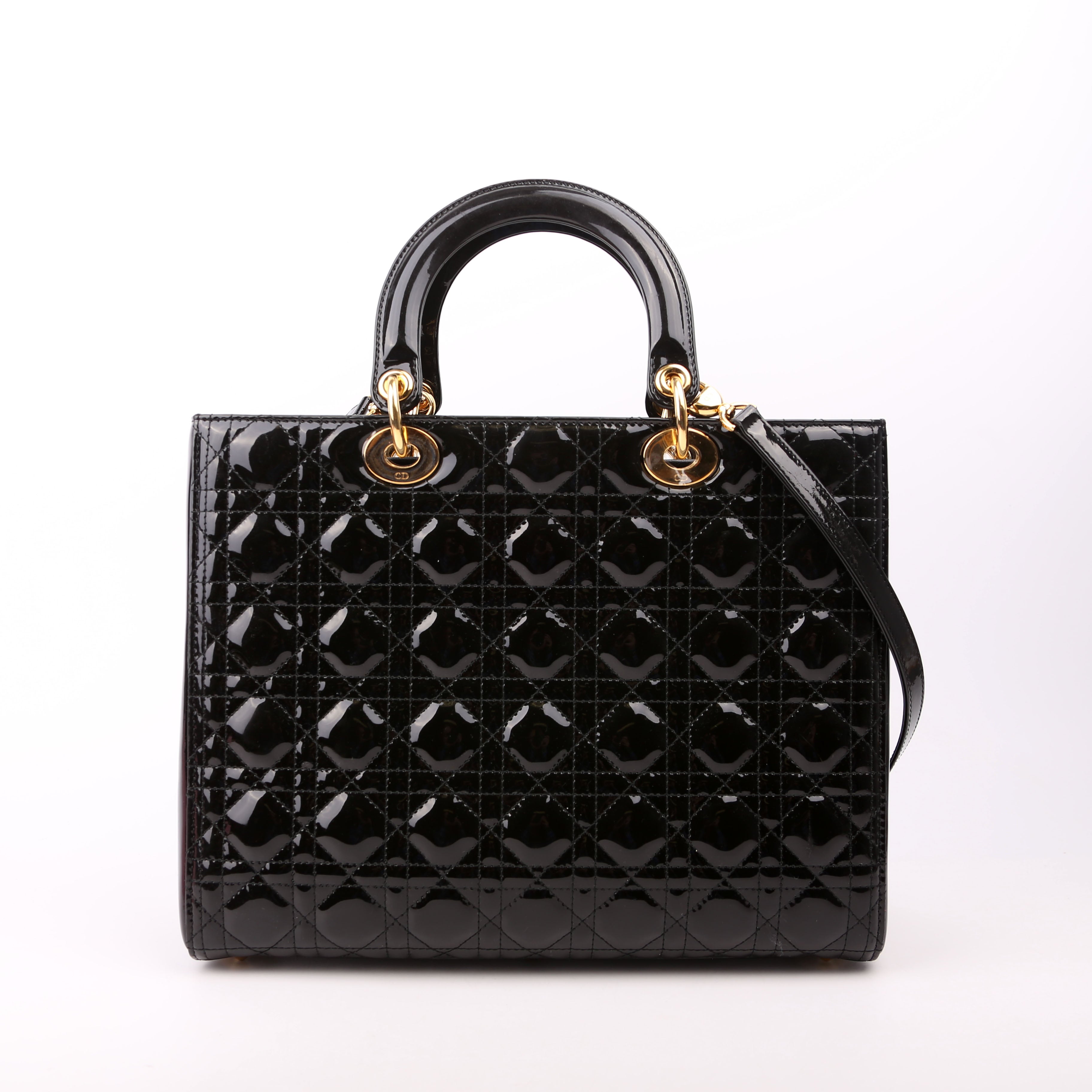 Lady Dior Large Patent Black