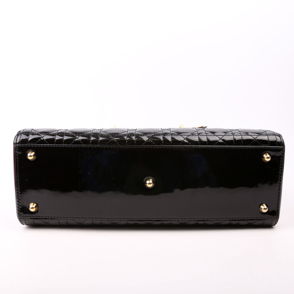 Lady Dior Large Patent Black