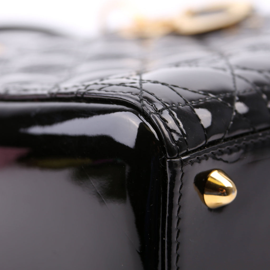 Lady Dior Large Patent Black