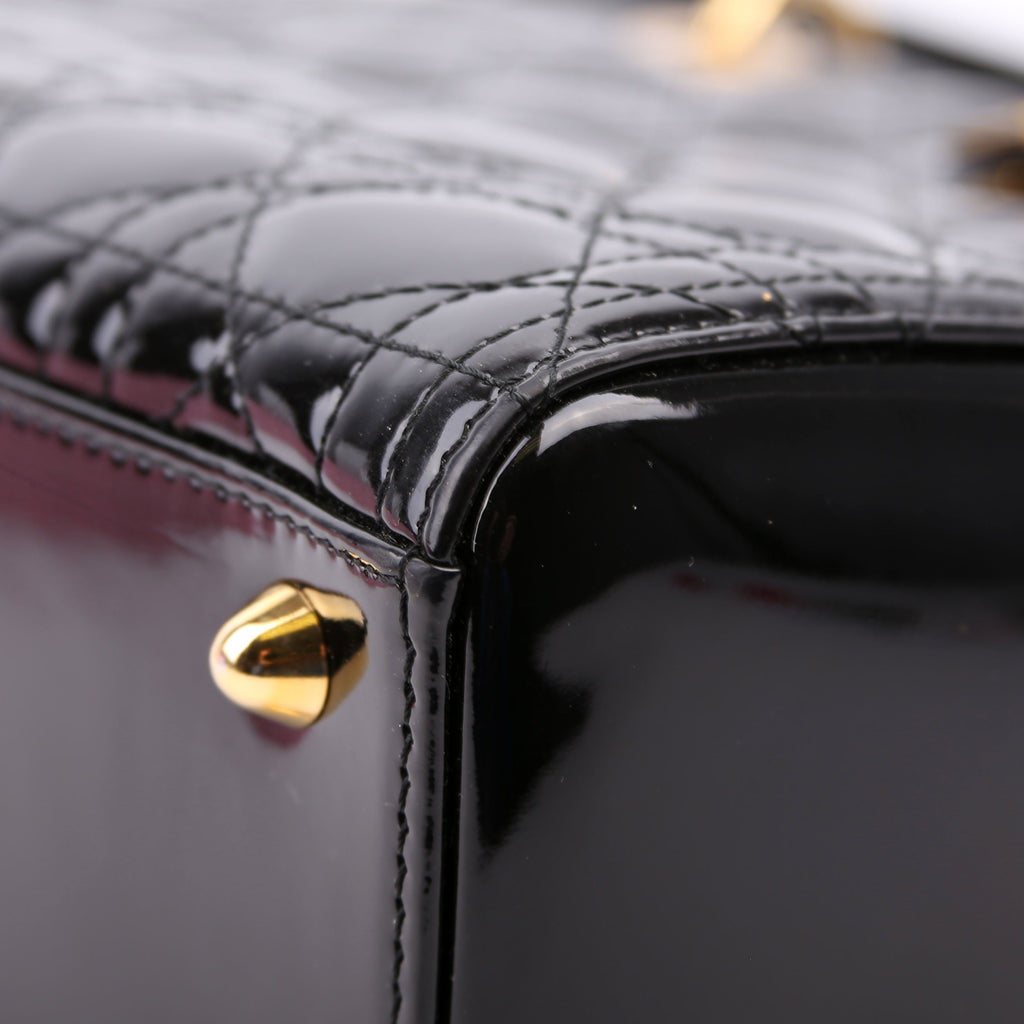 Lady Dior Large Patent Black