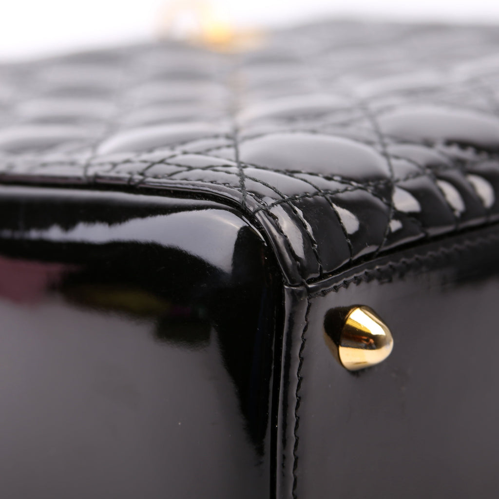Lady Dior Large Patent Black