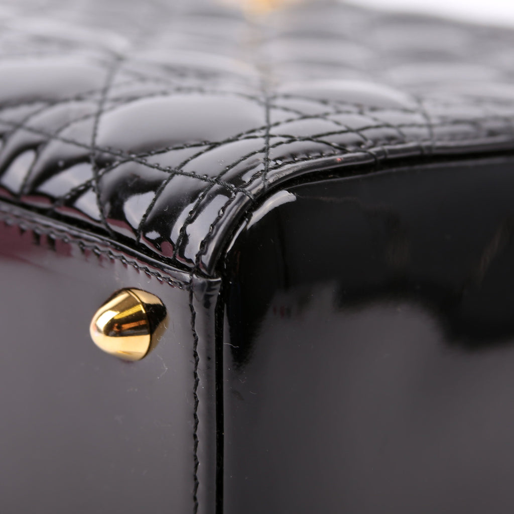 Lady Dior Large Patent Black