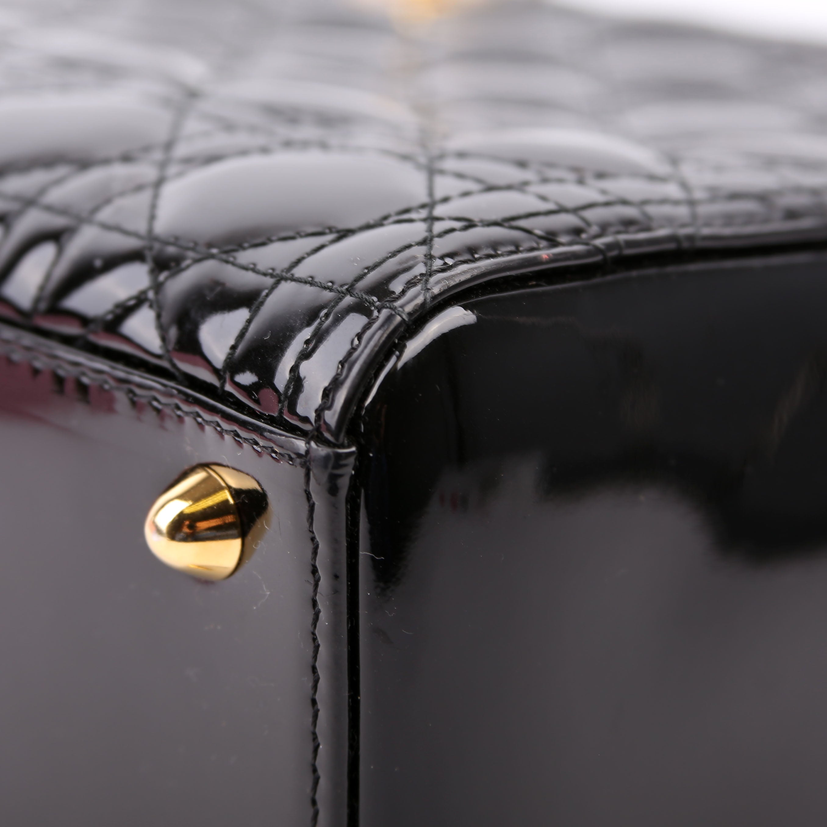 Lady Dior Large Patent Black