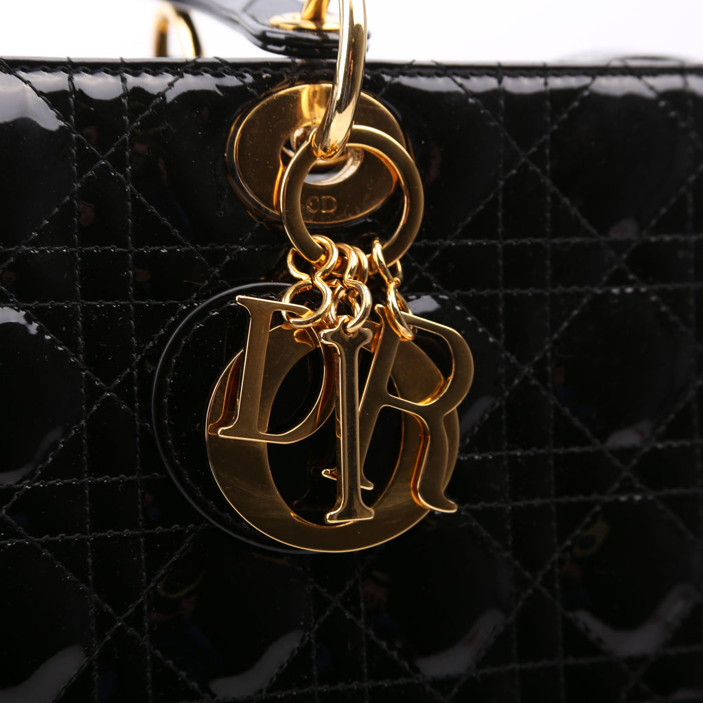 Lady Dior Large Patent Black