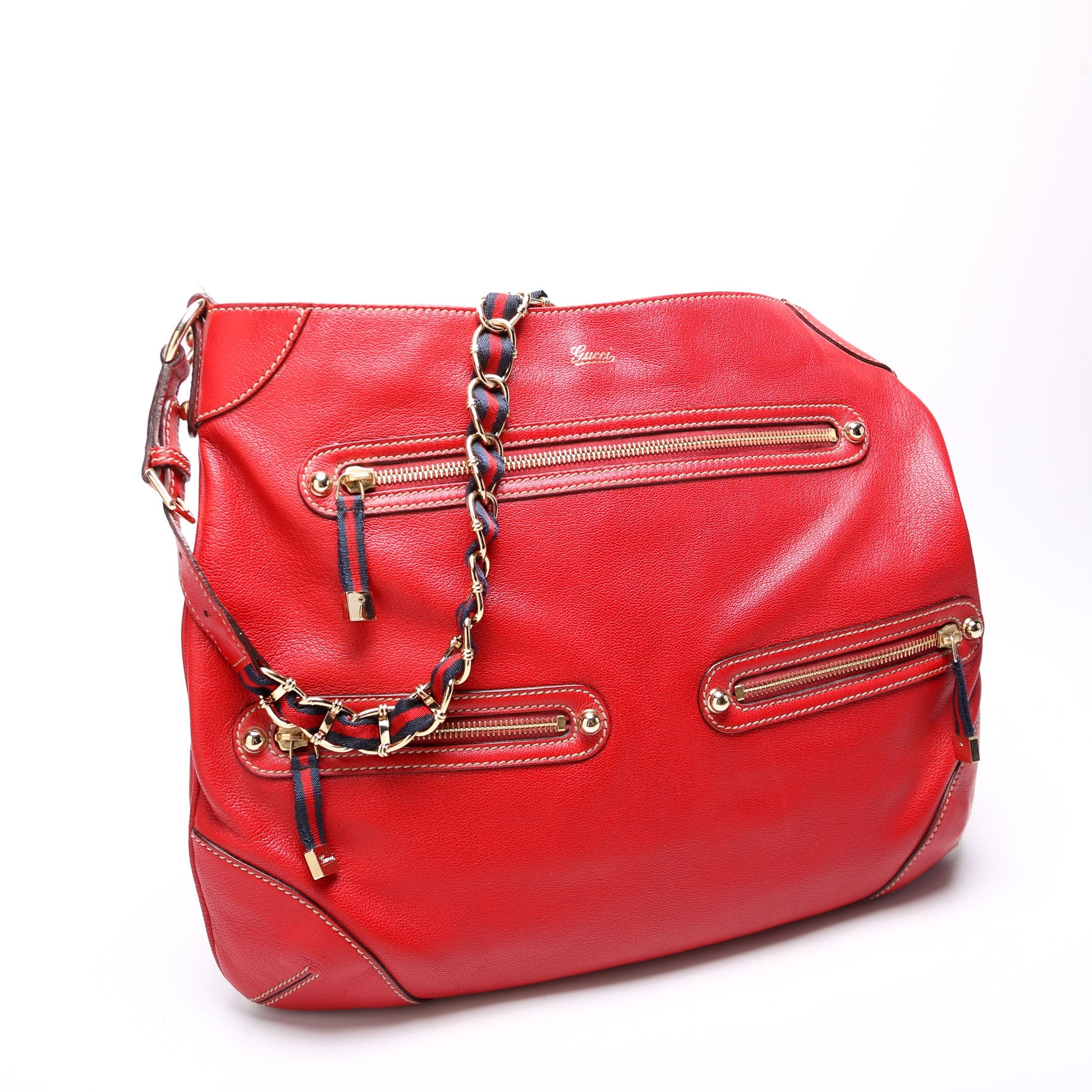 152461 Capri Shoulder Medium Leather Red