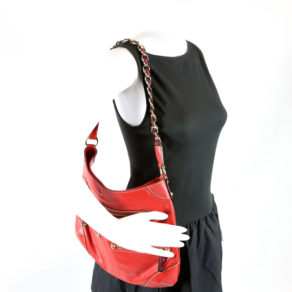 152461 Capri Shoulder Medium Leather Red
