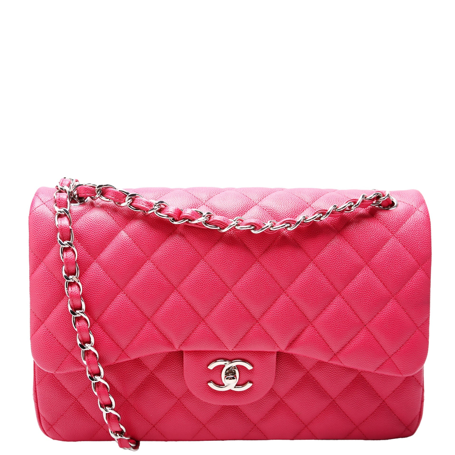 Classic Flap Jumbo Caviar RFID Pink