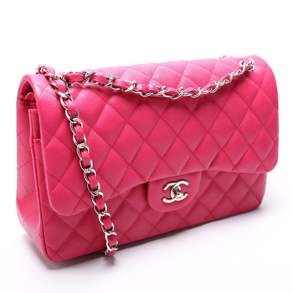 Classic Flap Jumbo Caviar RFID Pink