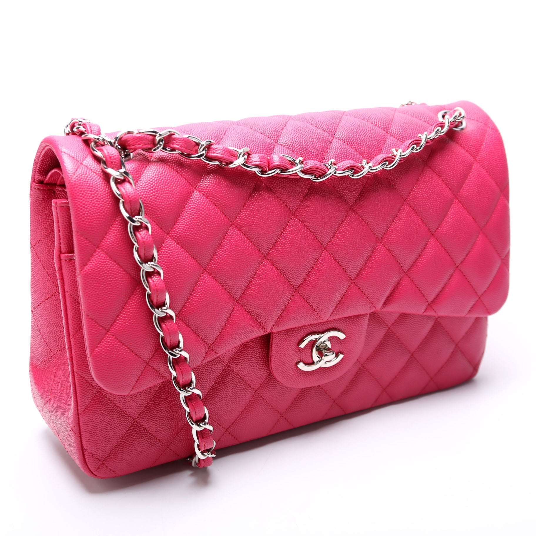 Classic Flap Jumbo Caviar RFID Pink